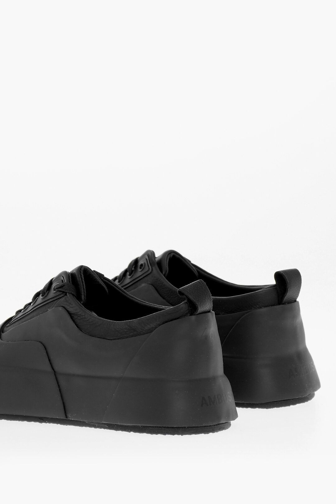 Ambush Design og1mm0925 Leather & Rubber Low-Top Sneakers in Black Size US 8 / EU 41 - 3 Thumbnail