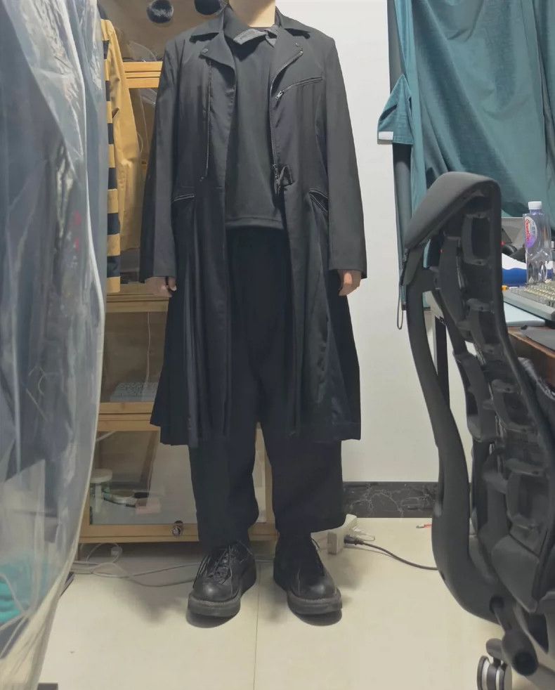 Yohji Yamamoto Yohji Yamamoto 14aw pleated motorcycle coat 2505-Nextarrow Size US L / EU 52-54 / 3 - 8 Thumbnail