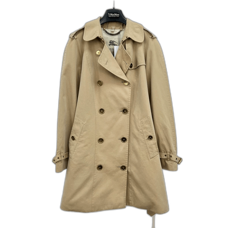Burberry Beige Trench Coat with Gold Buttons-yf