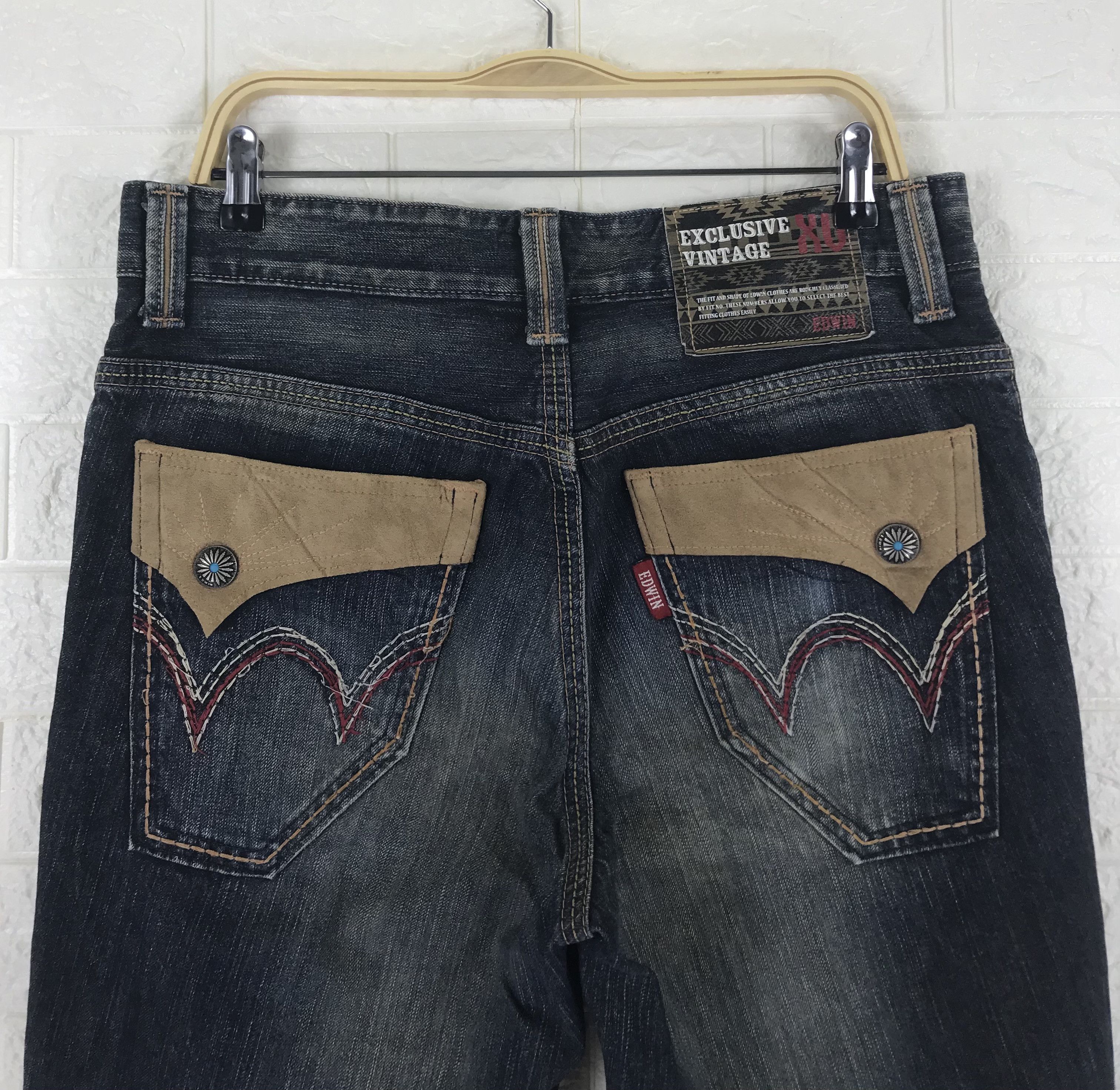 Edwin Vintage Edwin 441 XVS Mud Wash Flare Jeans Distressed Denim Size US 32 / EU 48 - 6 Thumbnail
