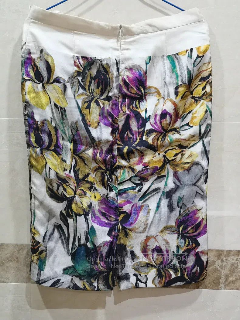 Dries Van Noten Dries Van Noten Silk Printed Midi Skirt Size 39" - 2 Thumbnail