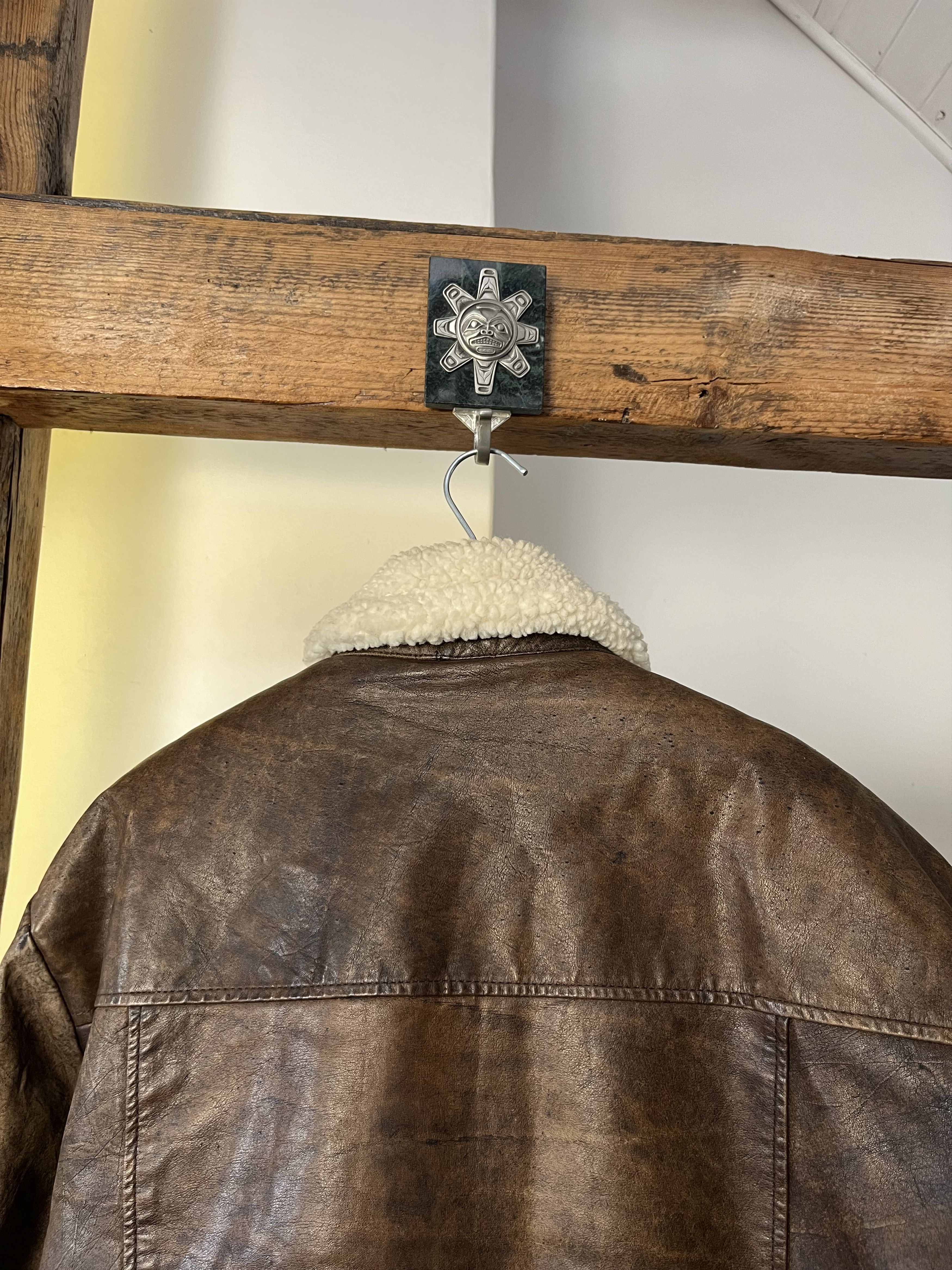 Other Vintage 90s B-3 Real Leather Military Heavy Coat Jacket Size US M / EU 48-50 / 2 - 11 Thumbnail