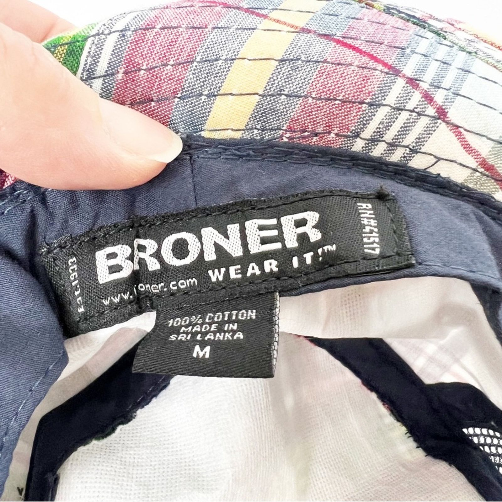 Other Broner Navy Plaid Summer Packable Sun Hat Kids Size Medium Size 26 - 5 Thumbnail