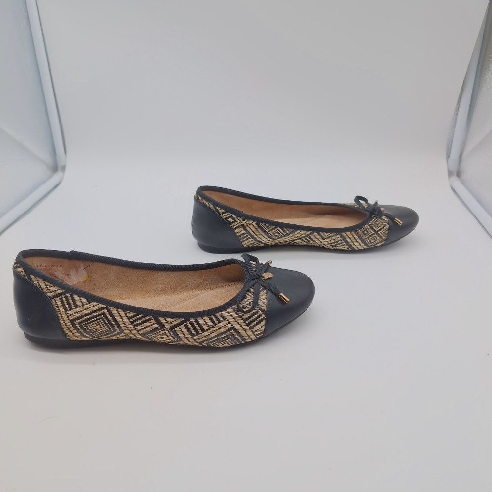 Bass Women's Bass Lacy Raffia Black Patterned Ballet Flats sz 8 Size US 8 / IT 38 - 6 Thumbnail