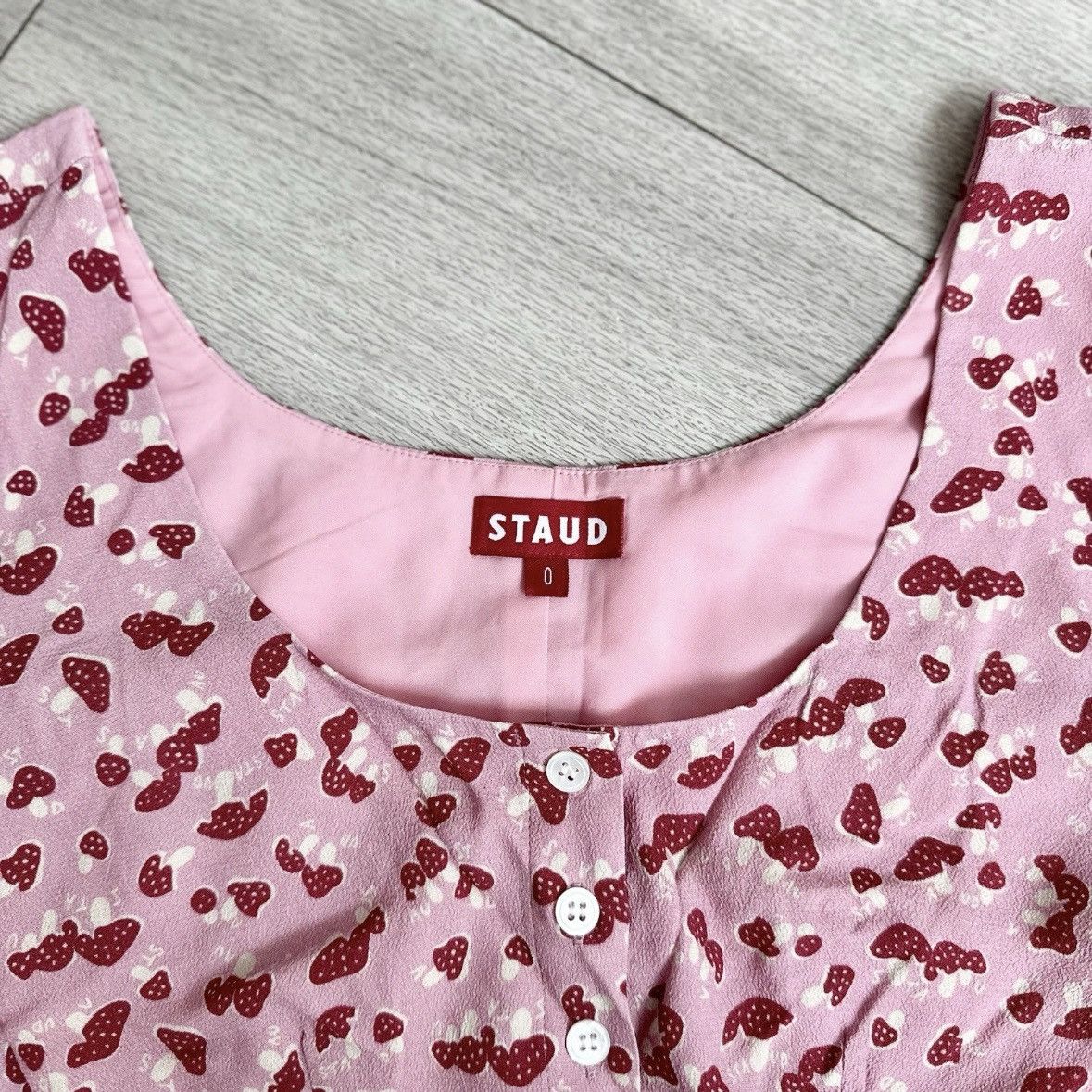 Staud Staud Gisele Mushroom Print Balloon Sleeve Top Size XS / US 0-2 / IT 36-38 - 11 Thumbnail