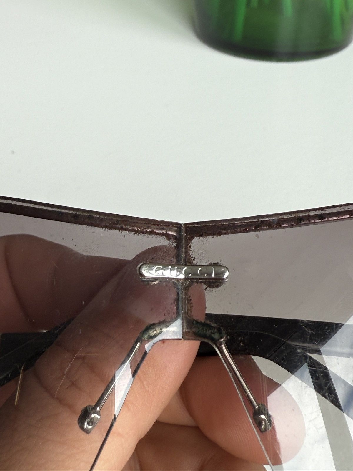 Designer Vintage y2k Gucci shield sunglasses designer avantgarde opium Size ONE SIZE - 8 Thumbnail