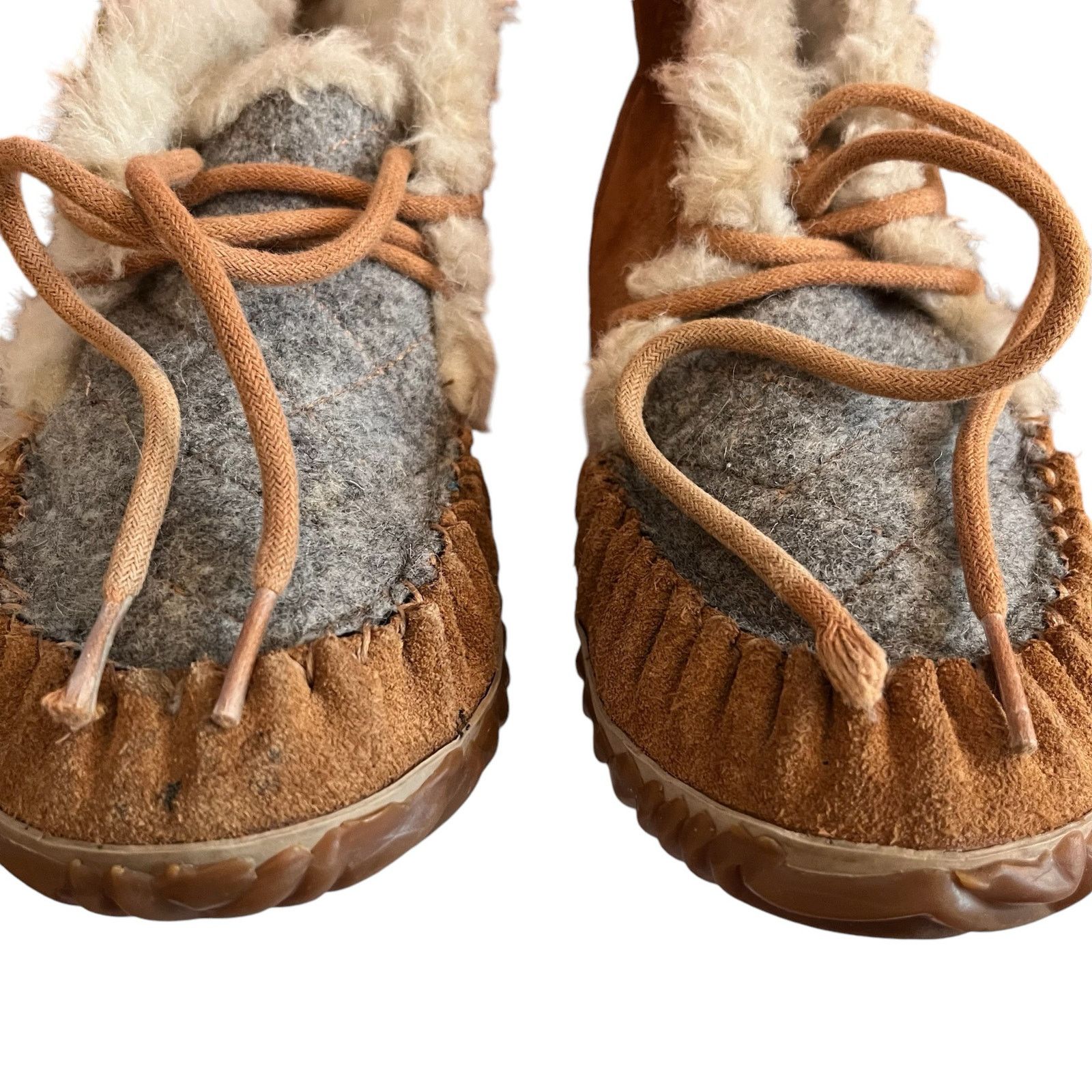 SOREL Sorel Out N About Brown Gray Suede Faux Fur Moccasin Boots Size US 7 / IT 37 - 13 Thumbnail