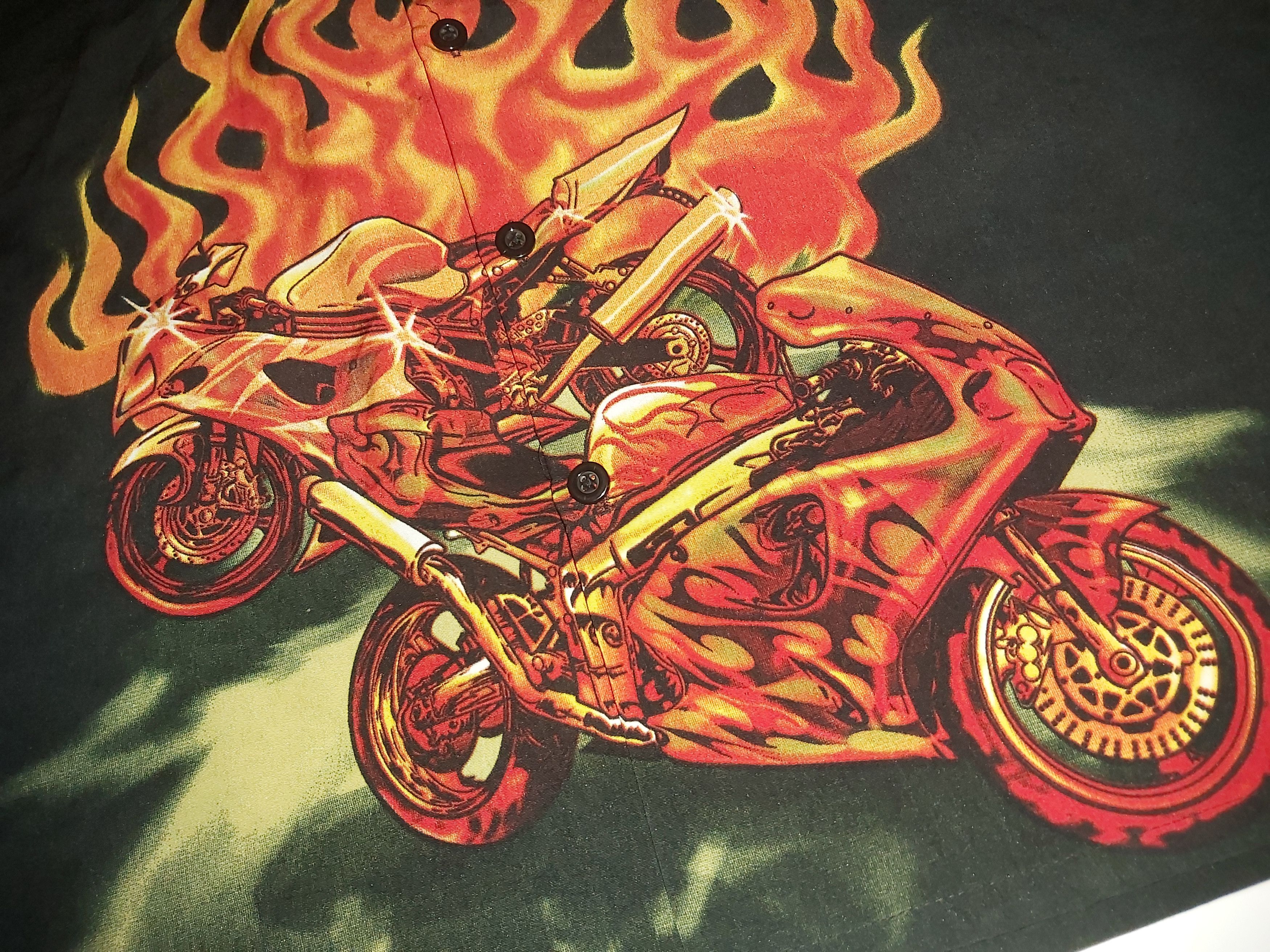 Vintage Crazy Vintage Y2K Silver Point Jnco STYLE flame shirt Size US S / EU 44-46 / 1 - 13 Thumbnail