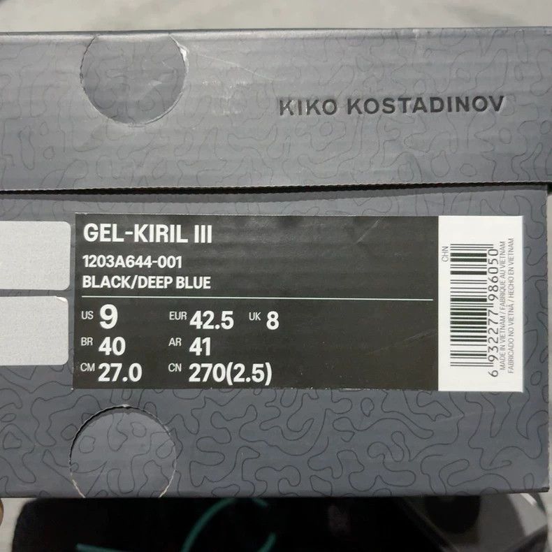 Kiko Kostadinov Kiko Kostadinov Asics Gel-Kiril III Black 2506-Nextarrow Size US 9.5 / EU 42-43 - 4 Thumbnail