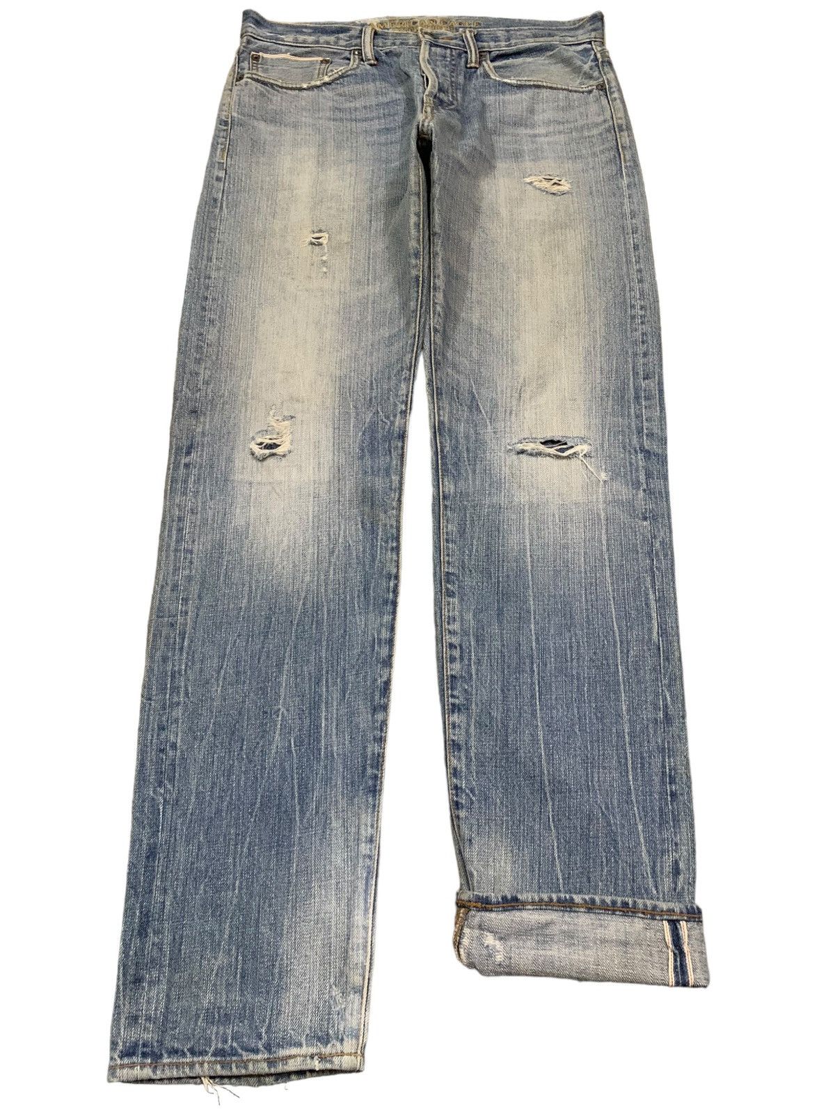 American Eagle Outfitters Vintage American Eagle Outfitters Selvedge Distressed Jeans Size US 32 / EU 48 - 1 Thumbnail