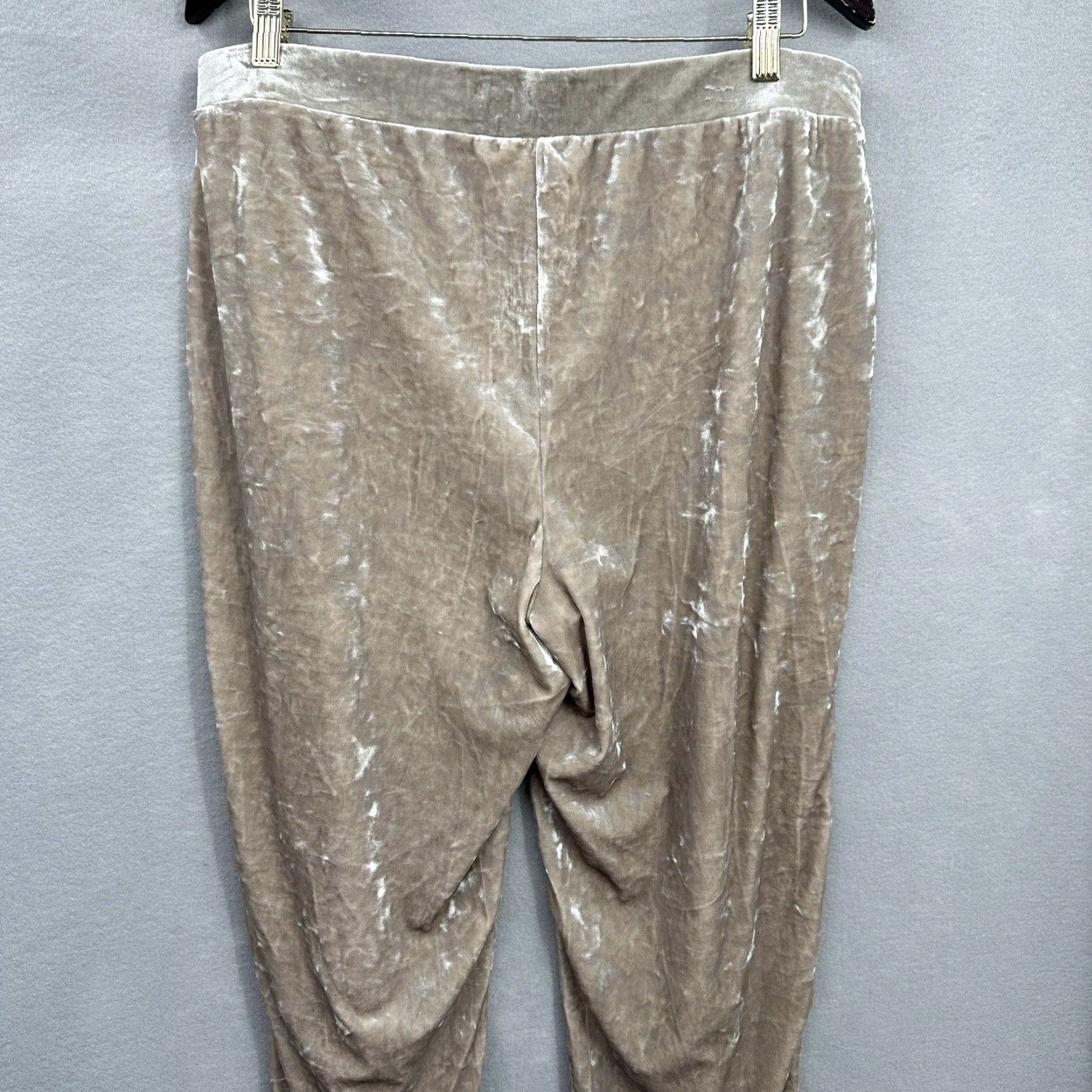 Vintage Chico's Sequin Velour Tapered Ankle Pants Womens Large Beige Casual 90s Size 36" / US 14 / IT 50 - 3 Thumbnail