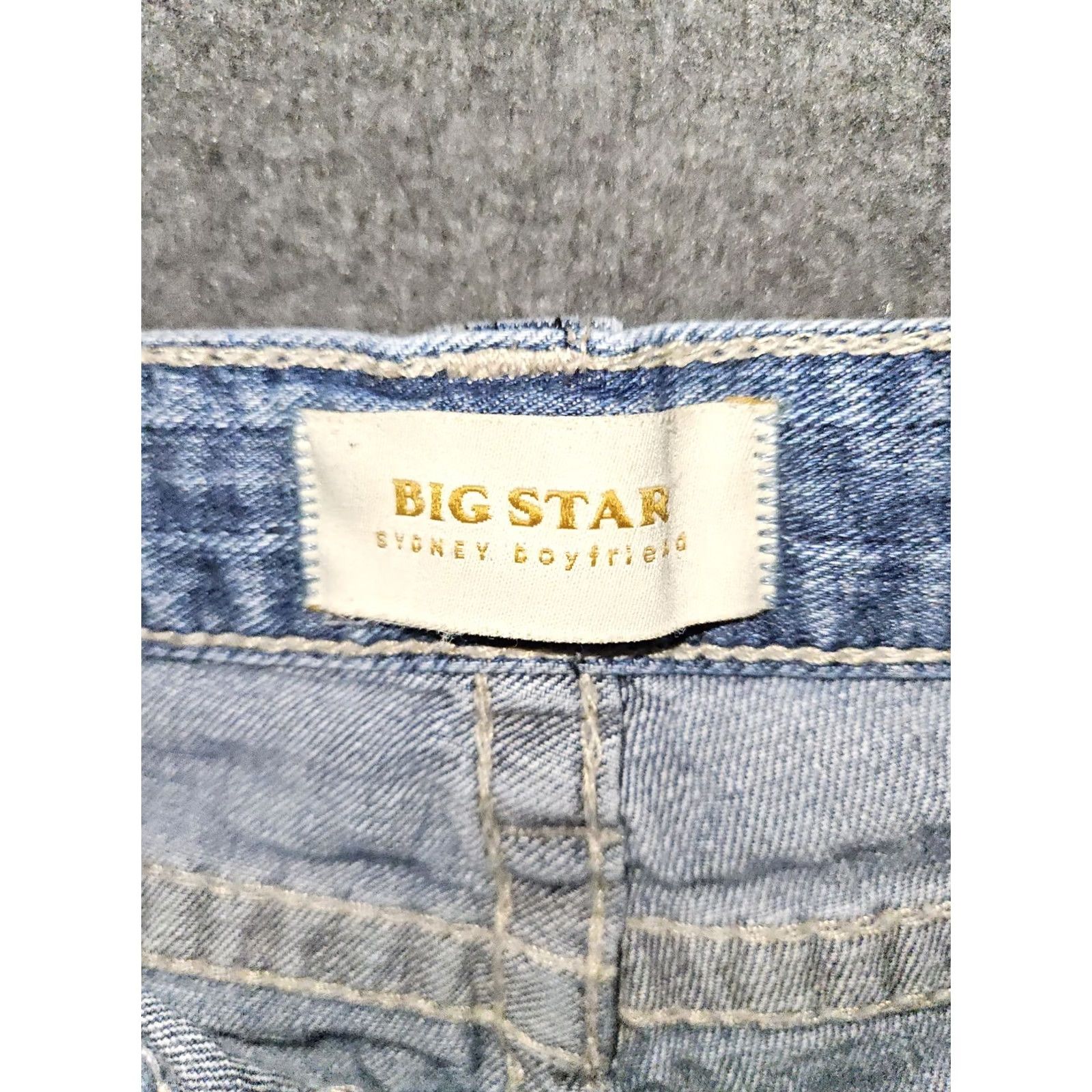 Vintage BIG STAR Sydney Boyfriend Jeans Women's 32 Mid Rise Blue Distressed Cowgirl Denim Size 24" / US 00 / IT 34 - 2 Thumbnail