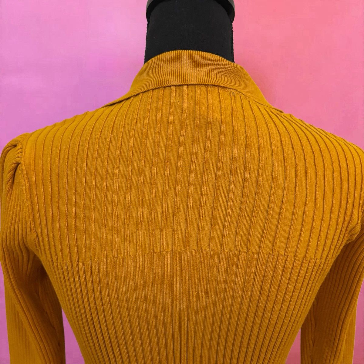 Karl Lagerfeld Karl Lagerfeld Paris Yellow Ribbed Collar Blouse - XS Size XS / US 0-2 / IT 36-38 - 6 Thumbnail