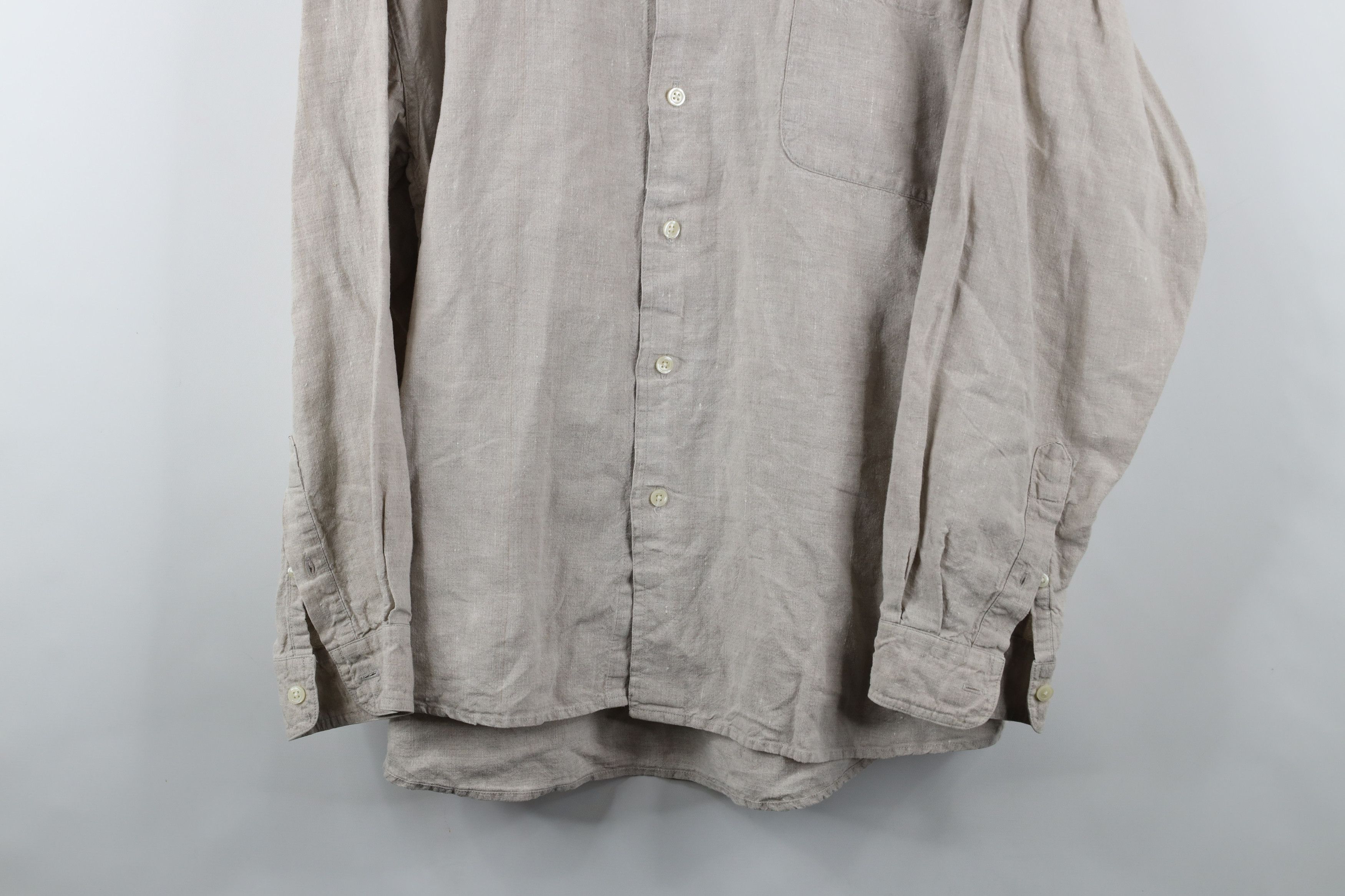 Vintage Vintage 90s Streetwear Collared Button Down Shirt Beige Size US XL / EU 56 / 4 - 3 Thumbnail