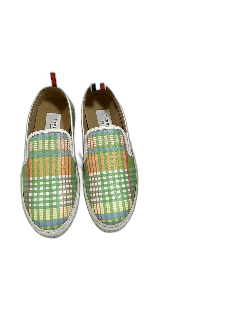 Thom Browne Thom Browne Summer Slip-On Shoes Green Plaid Size US 5.5 / EU 38 - 1 Thumbnail