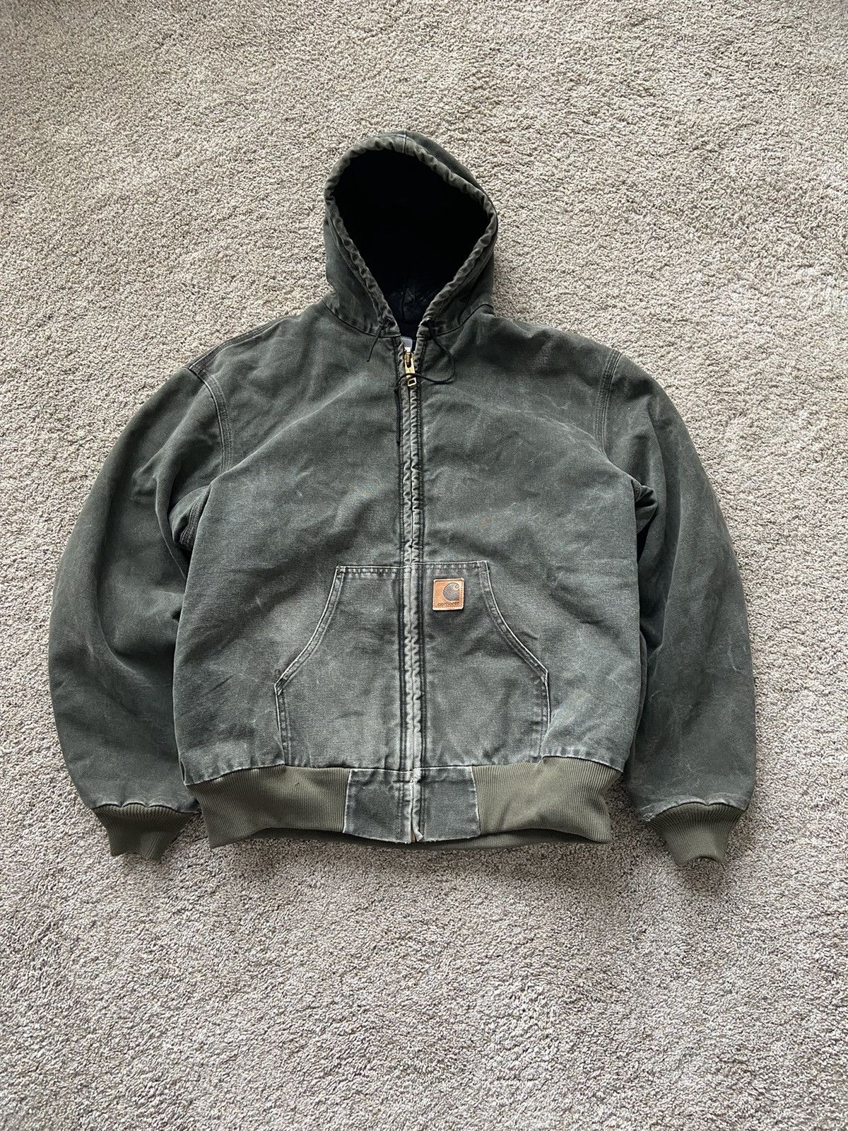 Image of Crazy Vintage 90’S Two Tone Forest Faded Carhartt Jacket Usa in Green, Men's (Size XL)