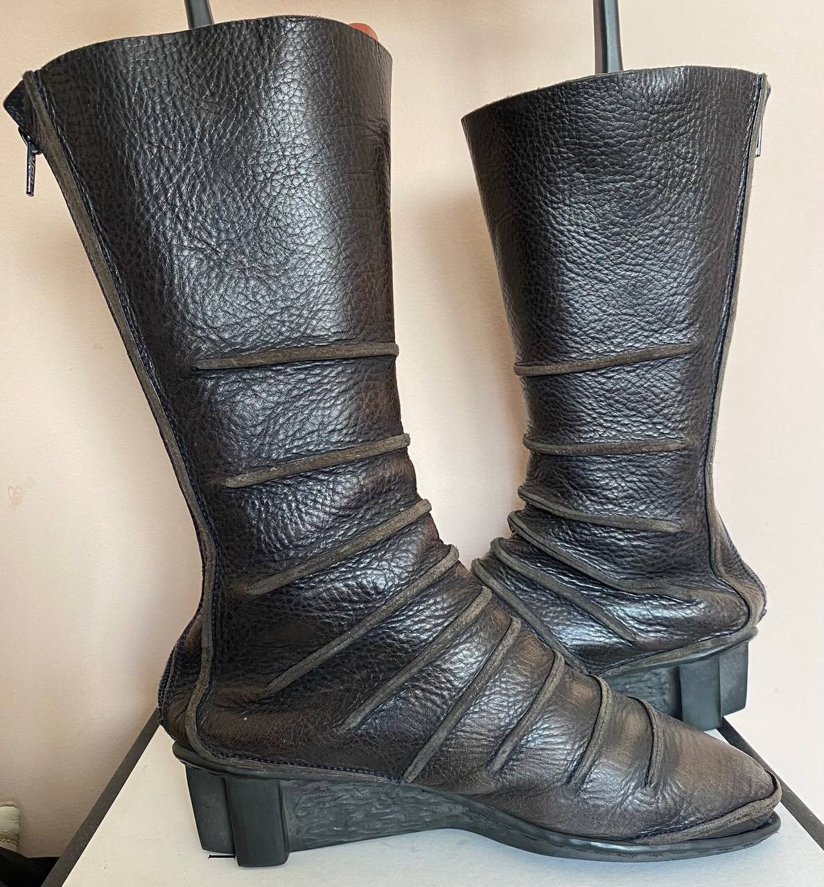 Trippen Trippen Skylla Y2K Leather Mid-Calf Zip Ruffle Rubber Sole Size US 8 / IT 38 - 6 Thumbnail