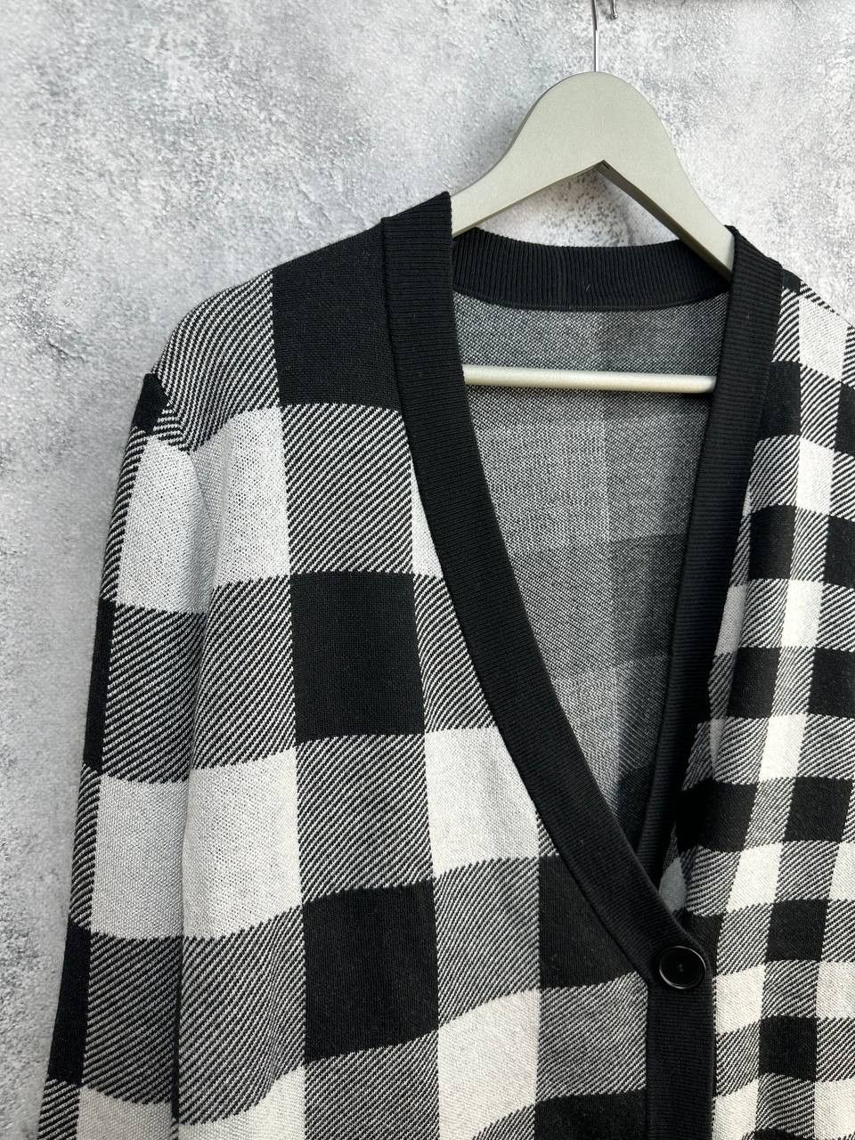 Akris RRP $1250 AKRIS PUNTO Asymmetri Jacquard Check Wool Cardigan Size M / US 6-8 / IT 42-44 - 3 Thumbnail