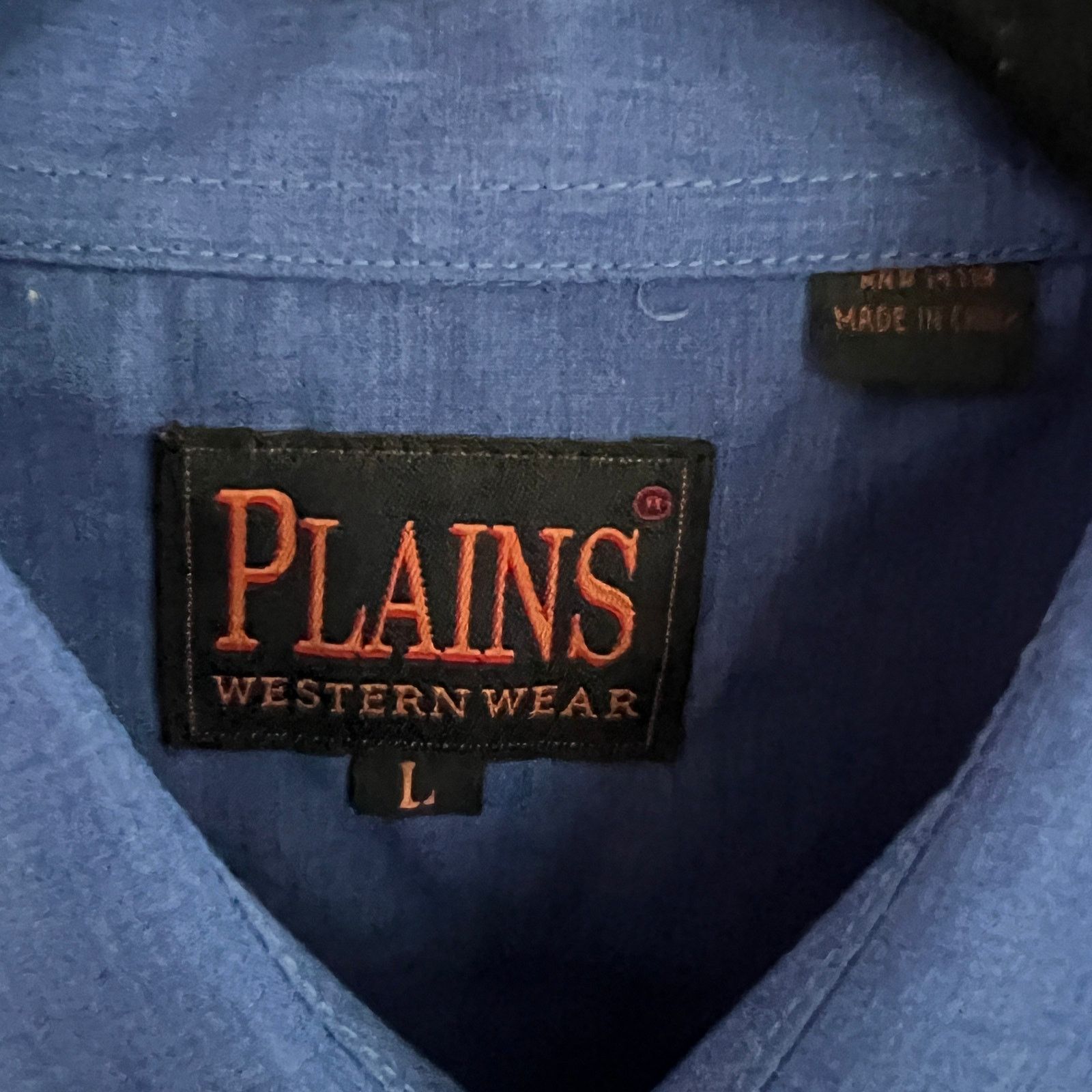 Vintage Plains Westernwear Men's Blue Pearl Snap LS Shirt L 24x31 Size US L / EU 52-54 / 3 - 3 Thumbnail