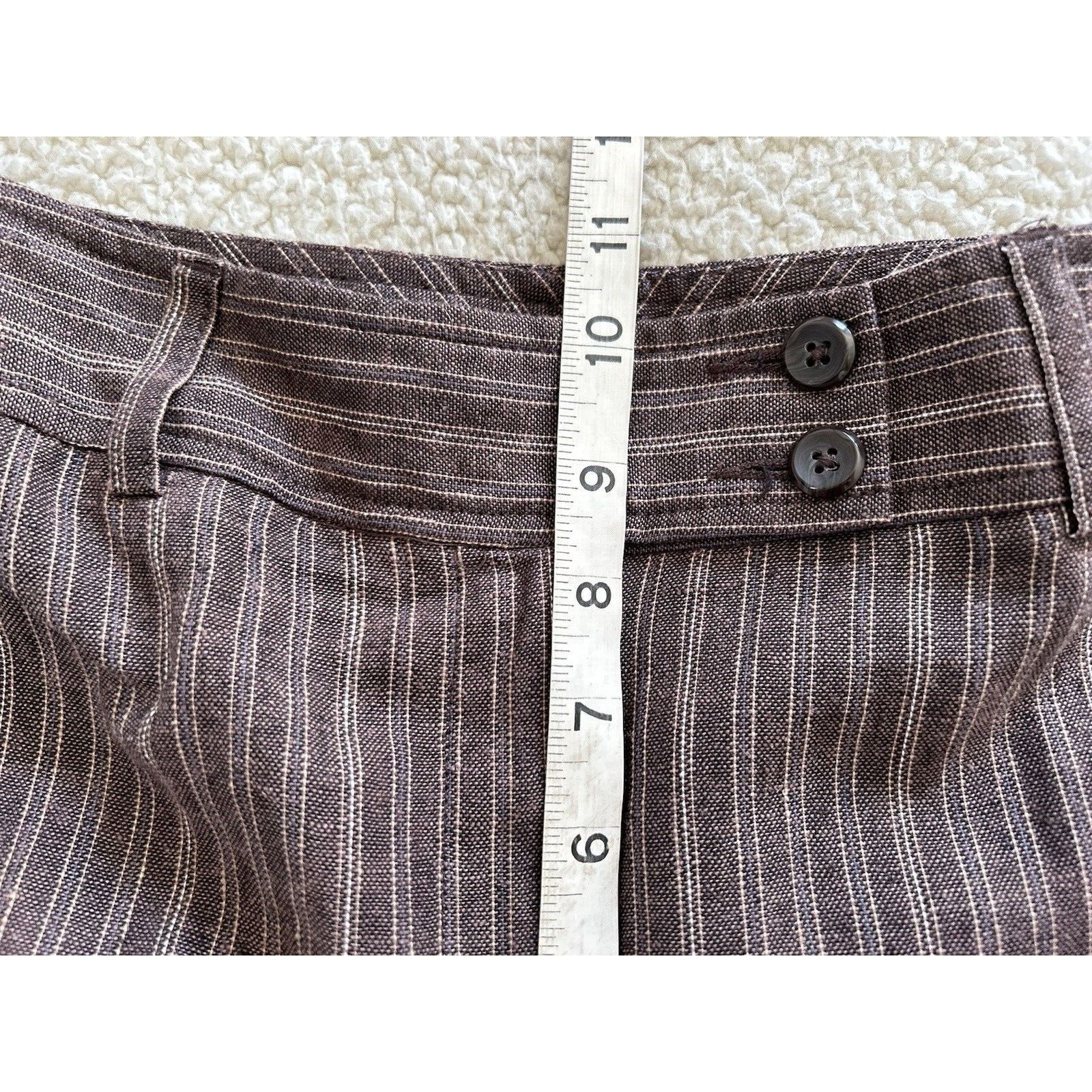 Van Heusen Van Heusen Studio Brown Multicolored Pin Stripes Wide Leg Cu Size 26" / US 2 / IT 38 - 7 Thumbnail