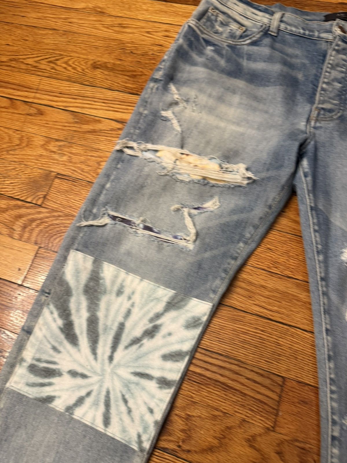 Amiri Amiri Tie Die Patches Blue Jeans sz 36 Size US 36 / EU 52 - 6 Thumbnail