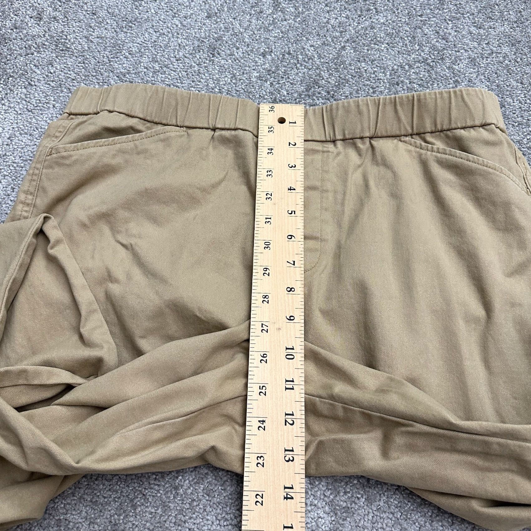 Lands' End Lands' End Chino Pants Womens 14 Brown Straight Mid Rise Elastic 35x27 Size 36" / US 14 / IT 50 - 7 Thumbnail