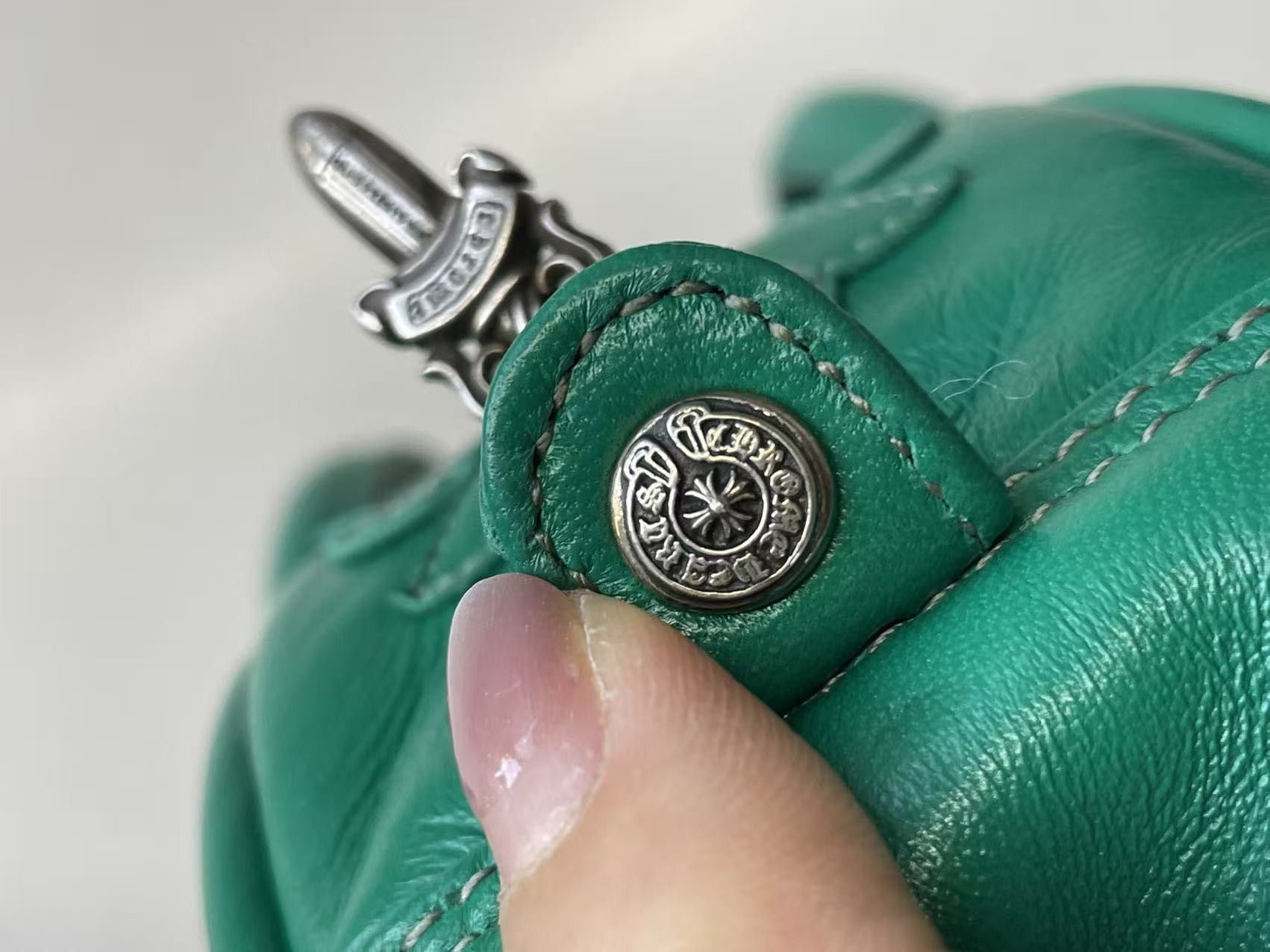 Chrome Hearts Chrome Hearts Leather Cross Patch Green Mini Gym Bag Size ONE SIZE - 8 Thumbnail
