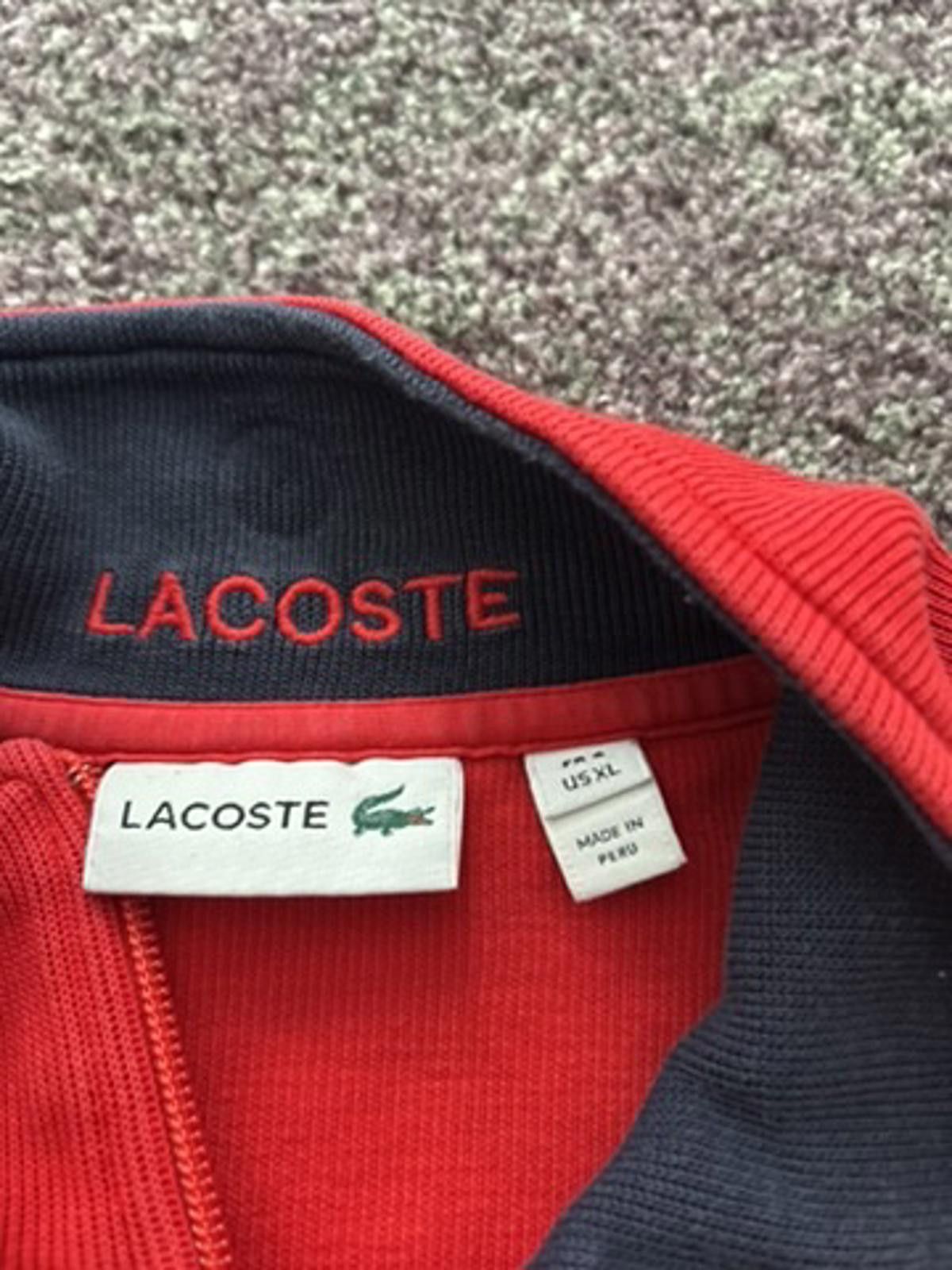 Lacoste Lacoste Red Quarter-Zip Sweatshirt Size US XL / EU 56 / 4 - 5 Thumbnail