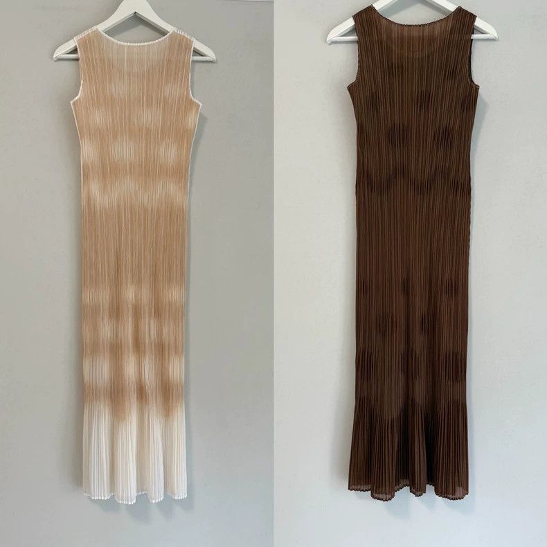 Issey Miyake Issey Miyake size:4 Brown embossed dress Size XS / US 0-2 / IT 36-38 - 6 Thumbnail