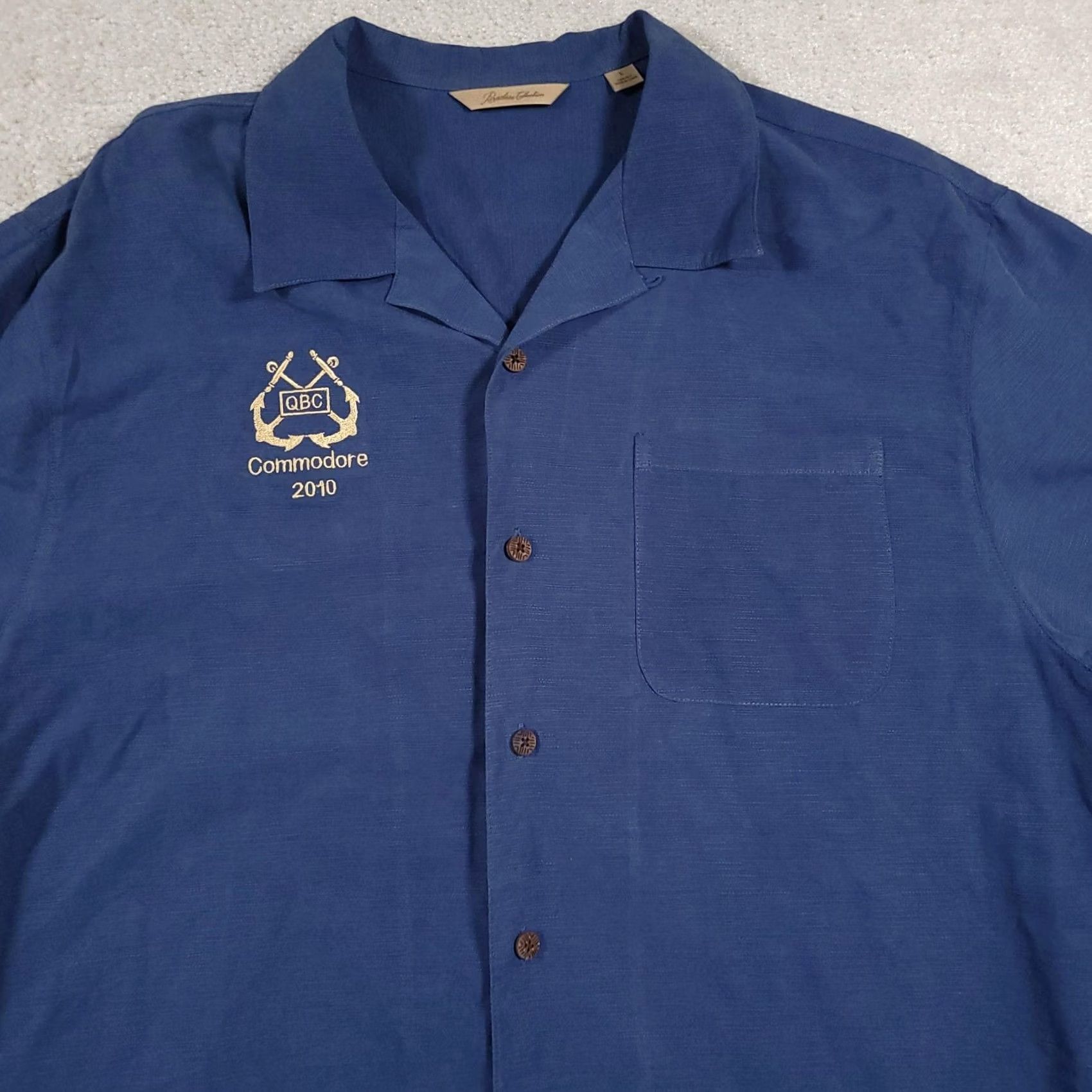 Vintage Paradise Collection Shirt Mens L Blue QBC Commodore 2010 Embroidered Button Up Size US L / EU 52-54 / 3 - 3 Thumbnail