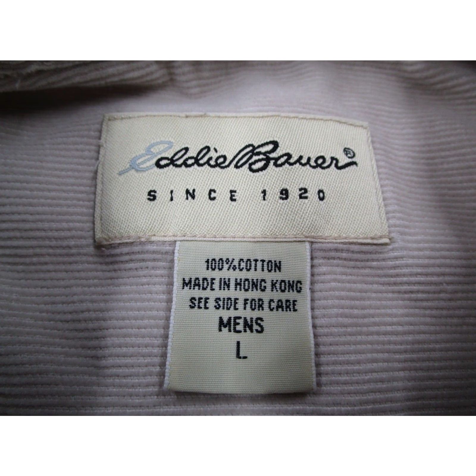 Eddie Bauer VINTAGE Eddie Bauer Mens Large Beige Corduroy Button Up Long Sleeve Shirt Size US L / EU 52-54 / 3 - 3 Thumbnail