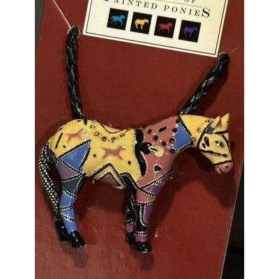 Other Vintage TOPP Painted Enamel Horse Pendant/Brooch Necklace NW Size ONE SIZE - 2 Thumbnail