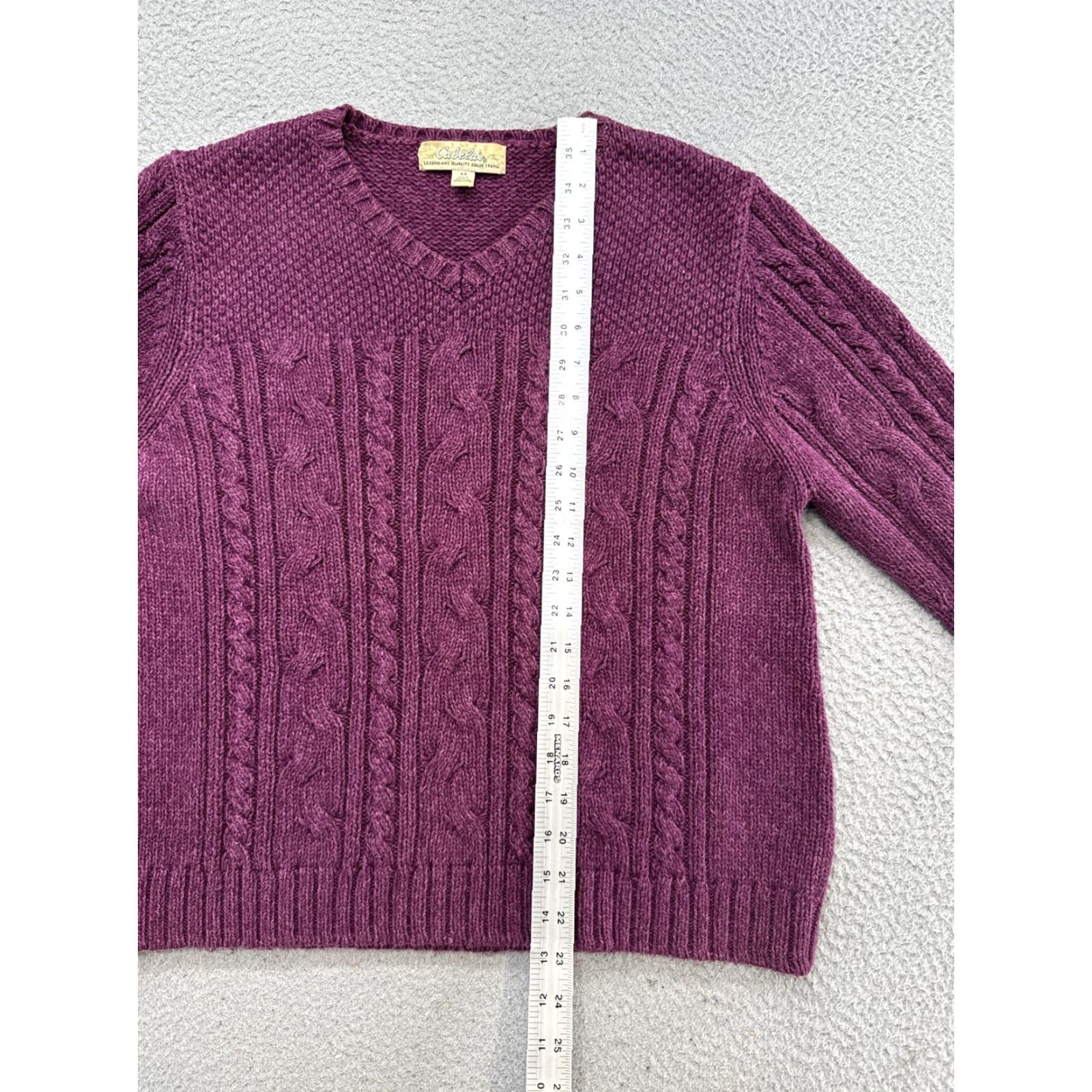 Vintage VINTAGE Cabela’s Sweater Cable Knit Maroon 100% Cotton Womens SZ M Cottage Knit Shirt Womens M Red Cable-Knit Pullover 90s Festival Women Size M / US 6-8 / IT 42-44 - 4 Thumbnail