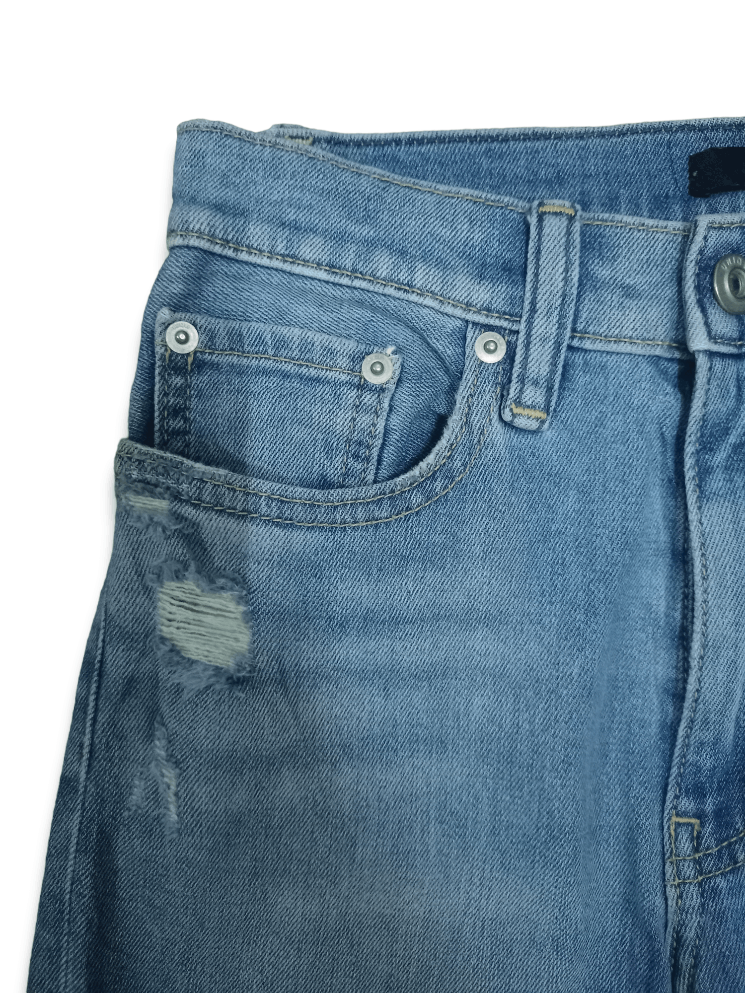 Japanese Brand × Uniqlo Vintage Japanese Uniqlo Blue Wash Distressed Jeans 24x27 Size 24" / US 00 / IT 34 - 5 Thumbnail