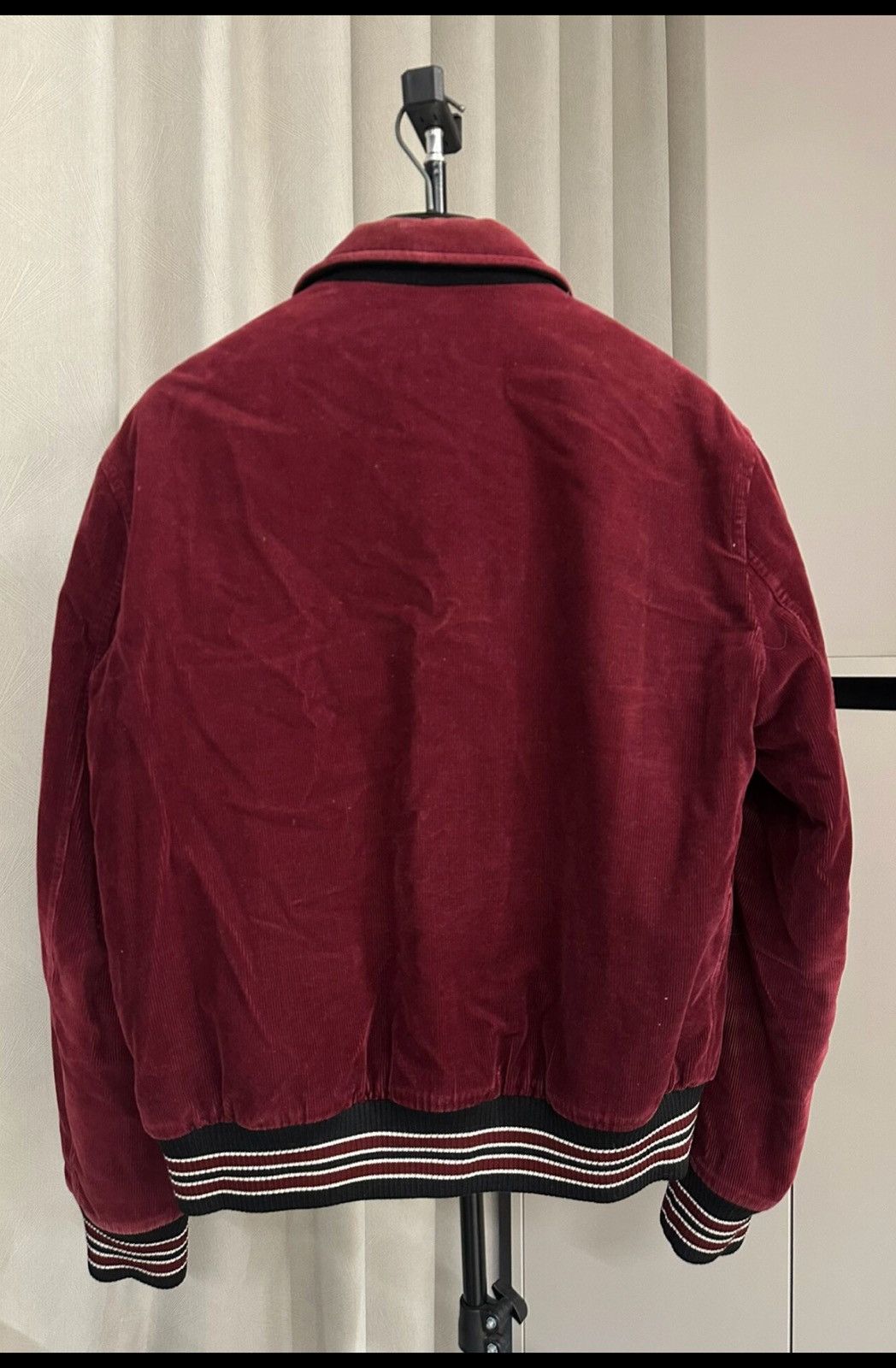 Saint Laurent Paris Saint Laurent YSL 2017FW Wine Red / Maroon Varsity Jacket Size US M / EU 48-50 / 2 - 2 Thumbnail
