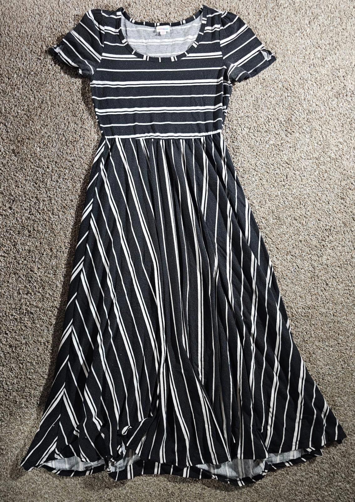 Other LuLaRoe Black White Striped Long Dress Small Size S / US 4 / IT 40 - 1 Thumbnail