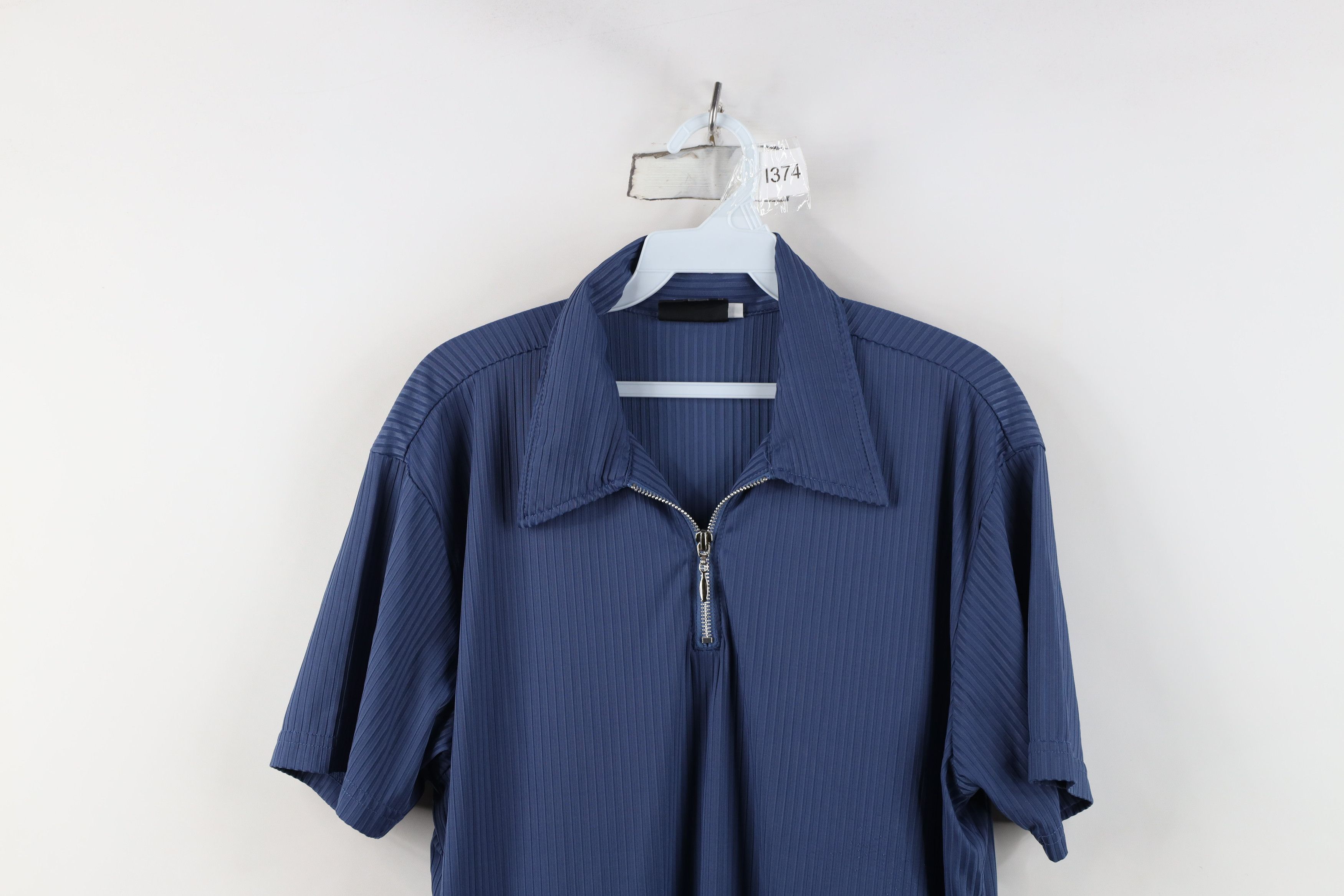 Vintage Vintage 90s Y2K Streetwear Dance Rave Half Zip Polo Shirt Size US XL / EU 56 / 4 - 2 Thumbnail