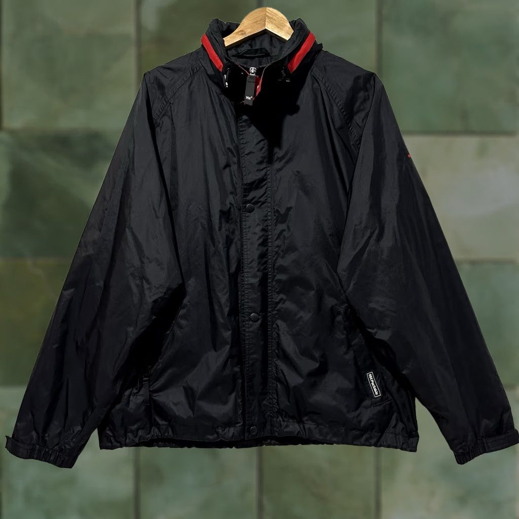 Helly Hansen Helly Hansen Windbreaker Jacket L Hooded Full Zip Black Red Detailing Collar L Size US L / EU 52-54 / 3 - 1 Thumbnail