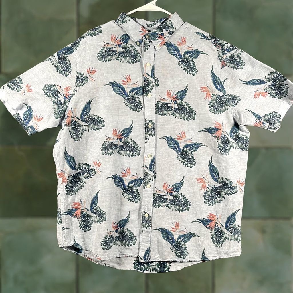 Chaps Chaps Shirt Mens 2XL Hawaiian Floral Linen Short Sleeve Button Up Tropical Shirt Mens Coastal 90s Hue? Size US XXL / EU 58 / 5 - 1 Thumbnail