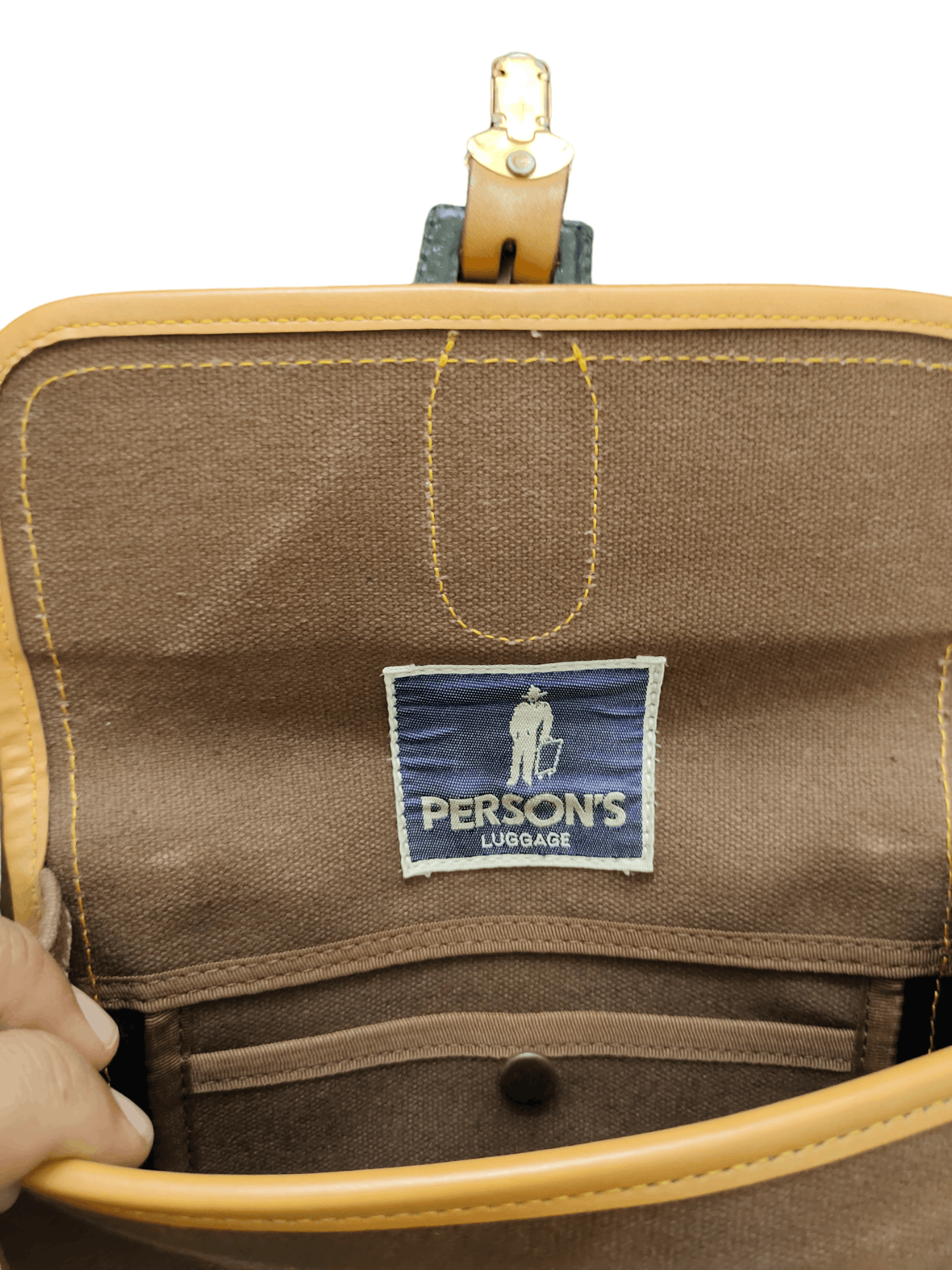 PERSON'S Vintage Persons Duck Cotton Leather Lining Belt Bag Size ONE SIZE - 8 Thumbnail