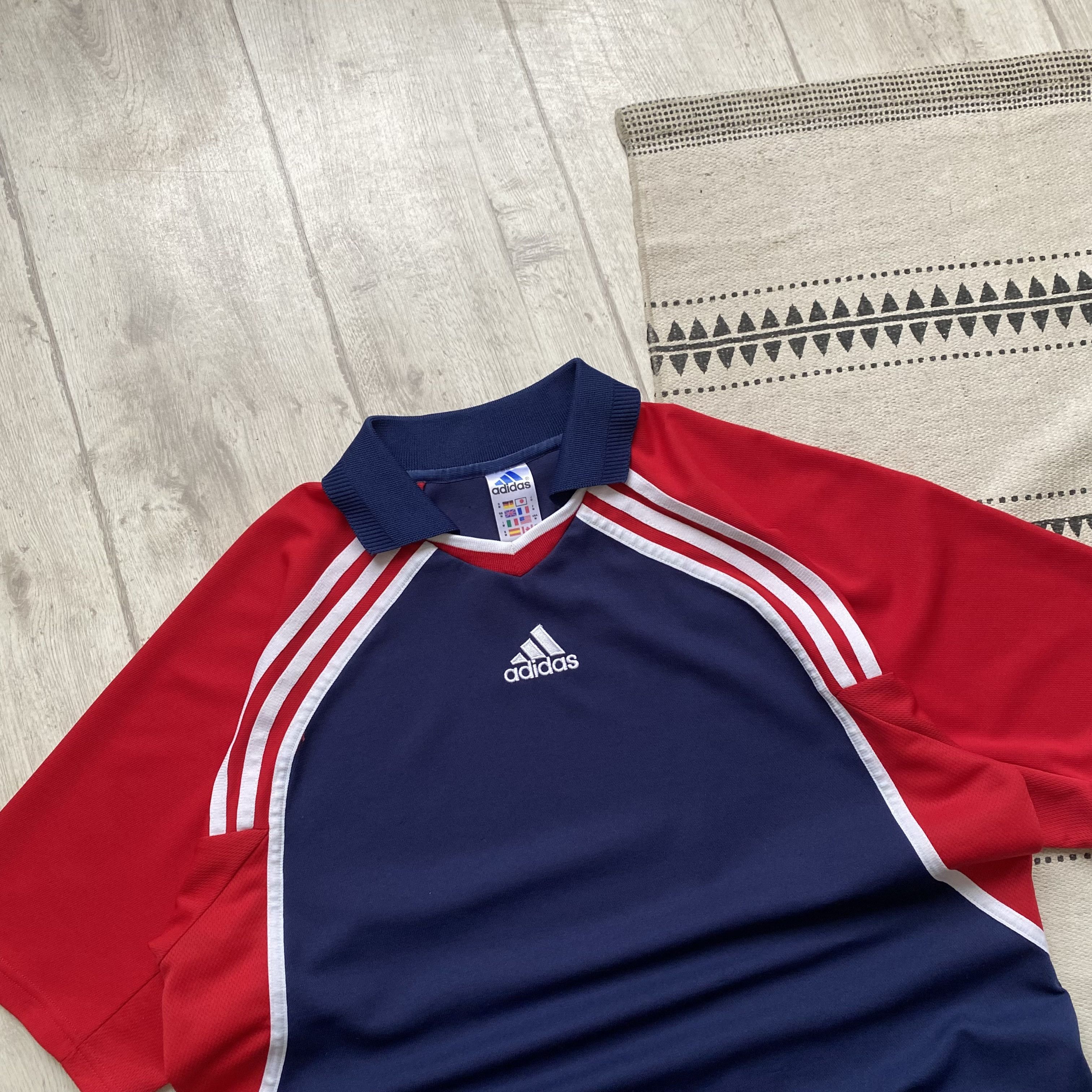 Adidas Blockore Drill Vintage 90s Adidas tee jersey Center logo Size US L / EU 52-54 / 3 - 2 Thumbnail