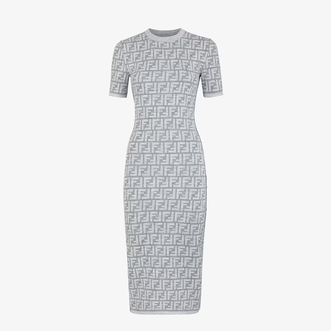 Fendi o1w1db10325 FZDB46 Maxi Dress in Grey Size S / US 4 / IT 40 - 4 Thumbnail