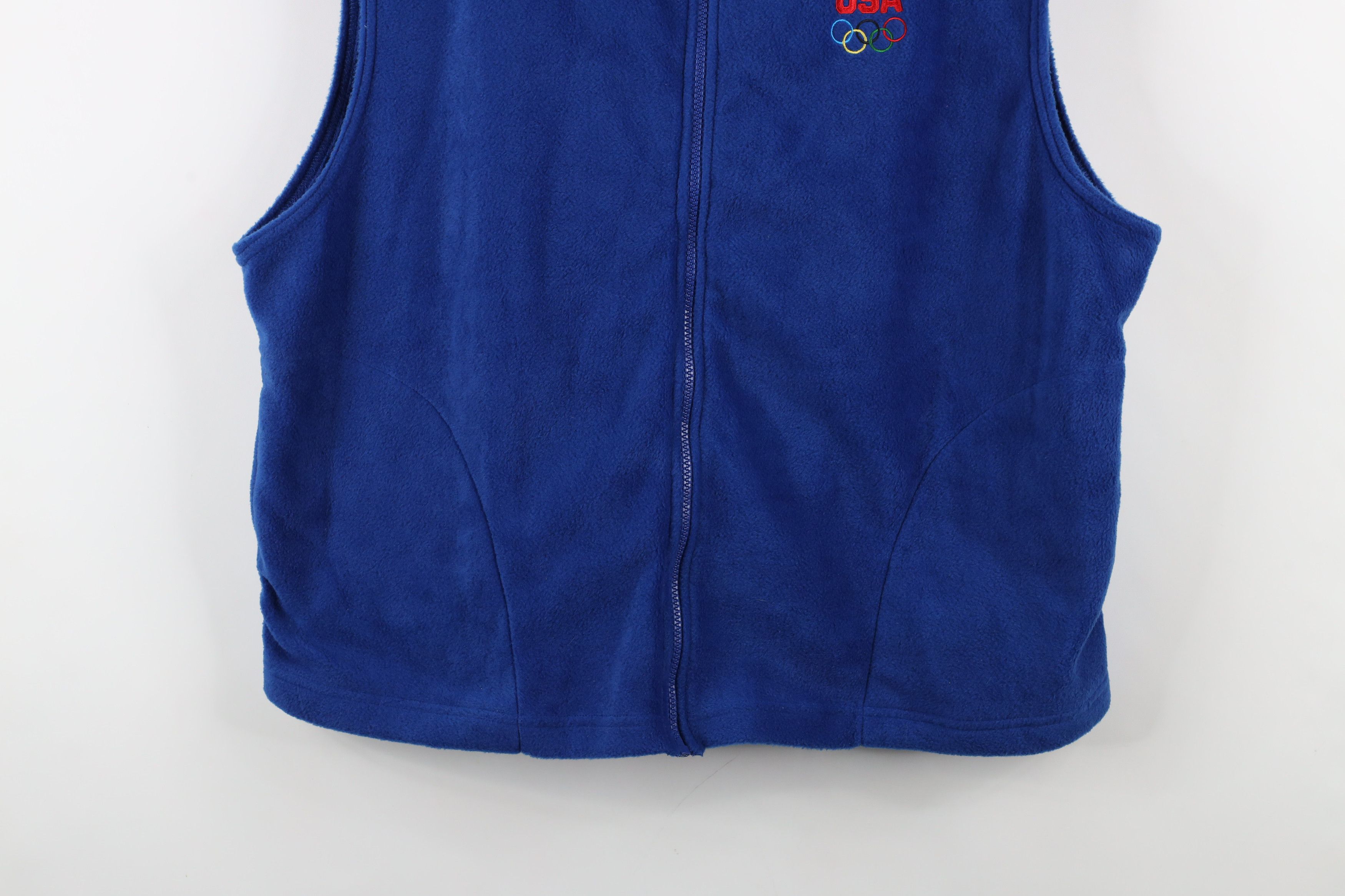 Vintage Vintage 90s USA Olympics Full Zip Fleece Vest Jacket Blue Size US XXL / EU 58 / 5 - 3 Thumbnail