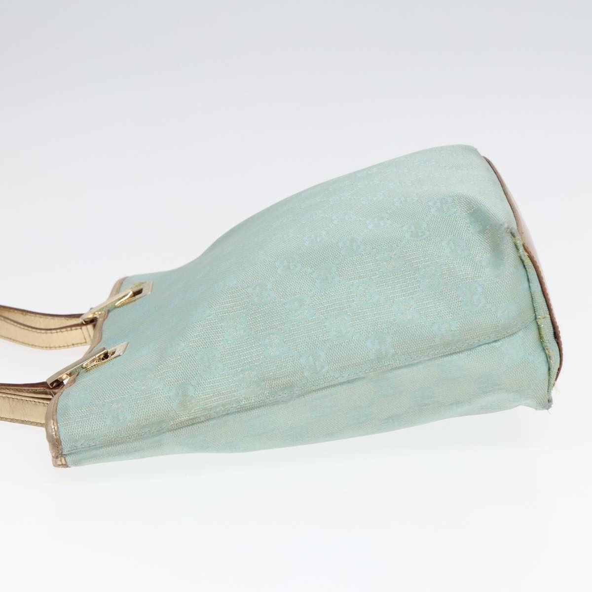 Gucci GUCCI GG Canvas Tote Bag Light Blue Gold 002 002 Size ONE SIZE - 4 Thumbnail