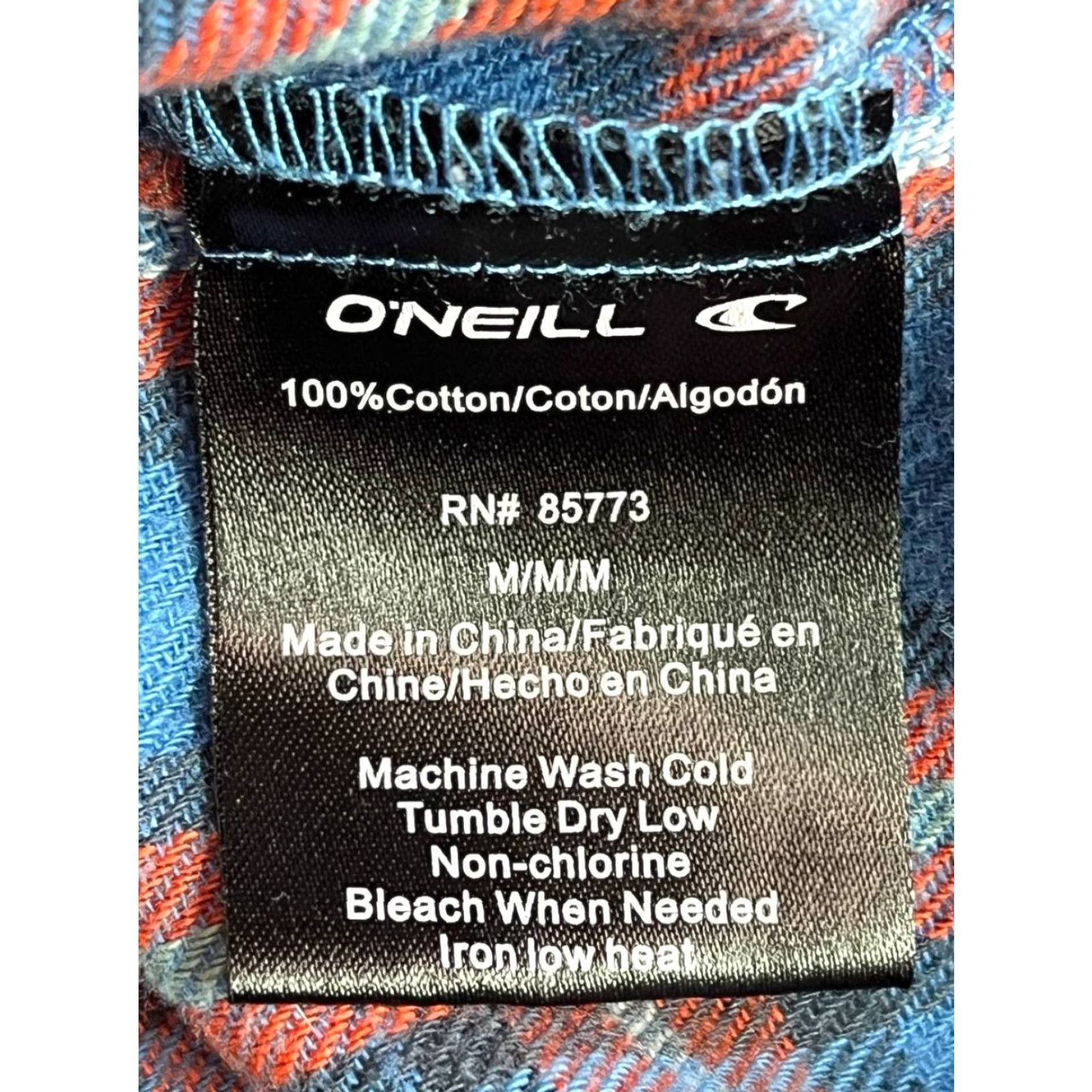 O'Neill O'Neill Flannel Shirt Womens M Blue Plaid Long Sleeve Button-Up 100% Cotton Size M / US 6-8 / IT 42-44 - 7 Thumbnail