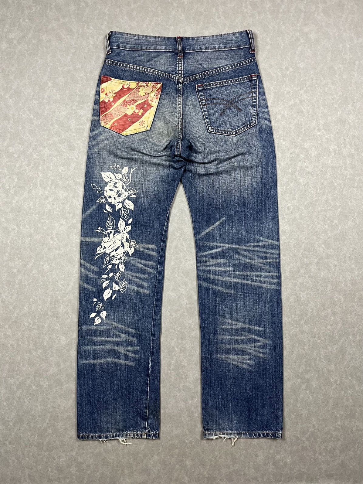 Takeo Kikuchi 90s Takeo Kikuchi floral denim pants Size US 31 - 1 Thumbnail