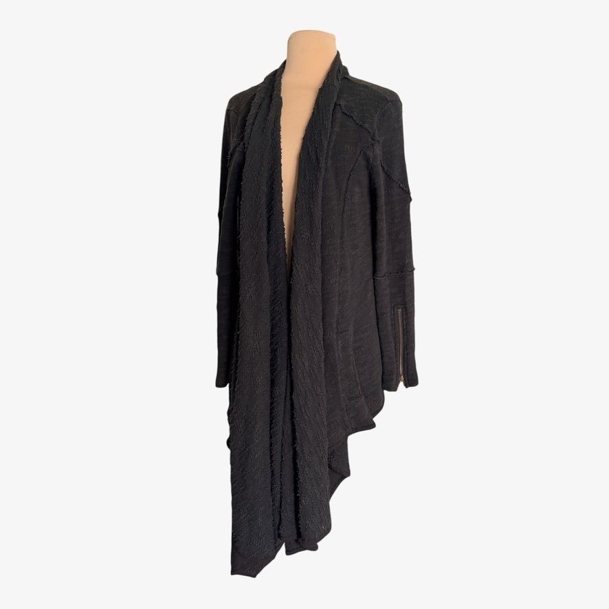 Free People Free People Oversized Knit Cardi Coat Small Black Long Zip B Size S / US 4 / IT 40 - 6 Thumbnail