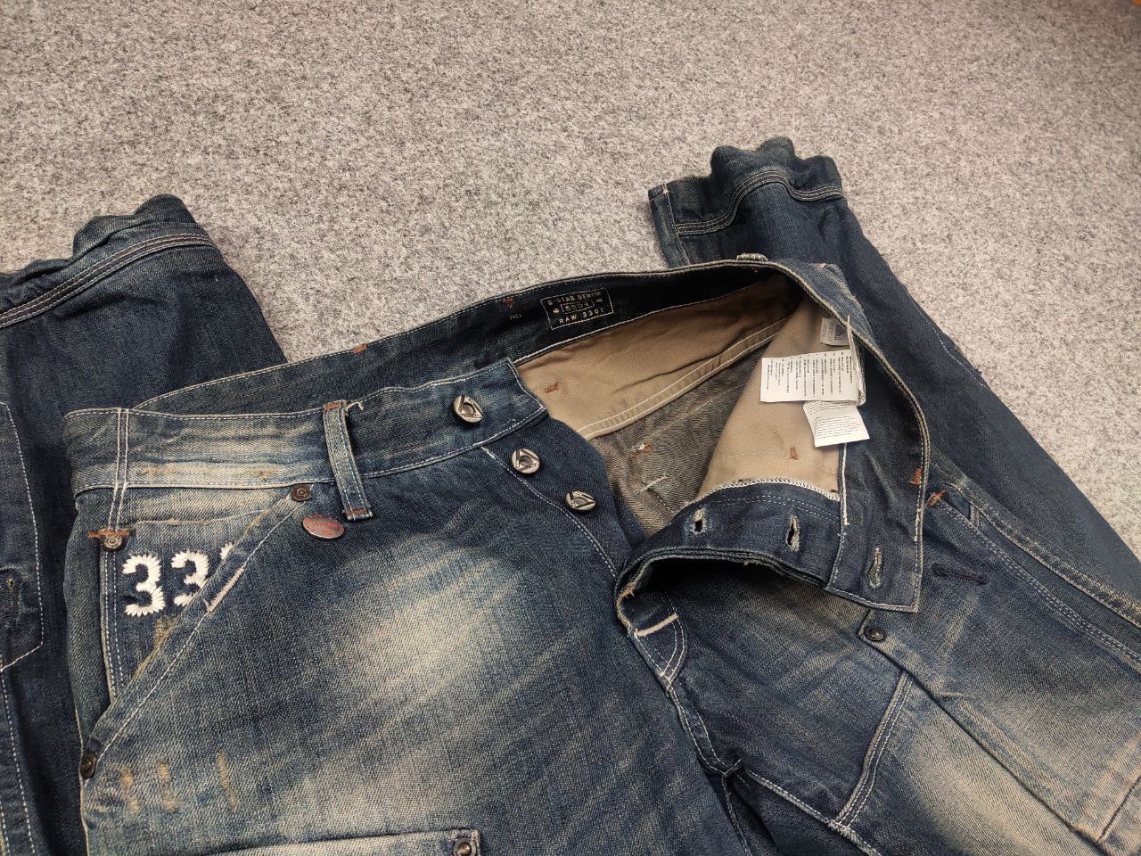If Six Was Nine Vintage G Star Raw General 5620 3D Cargo Faded Denim jeans Size US 31 - 11 Thumbnail