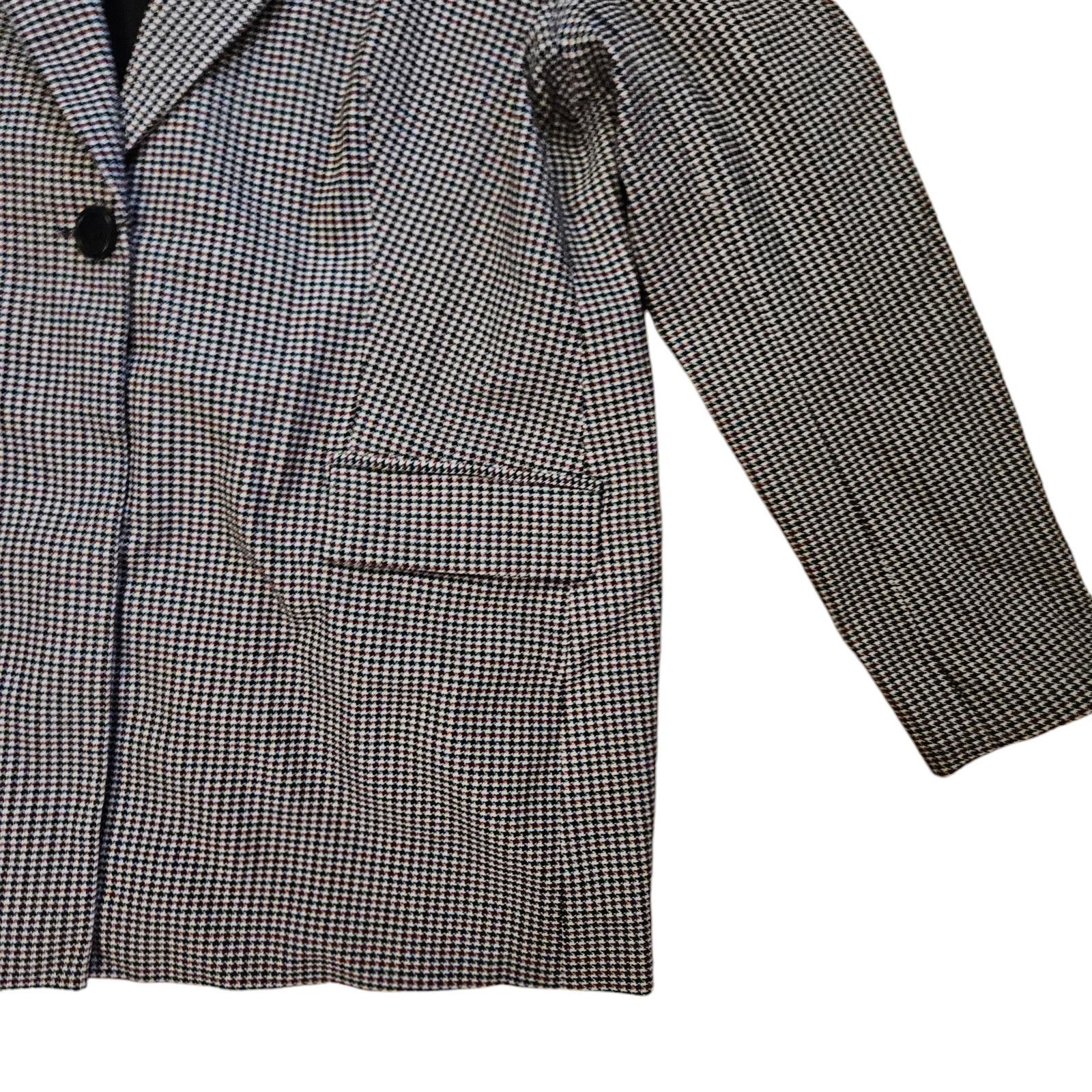 Designer Vintage Adrianna Papell Houndstooth Blazer Jacket - Size L Size L / US 10 / IT 46 - 6 Thumbnail