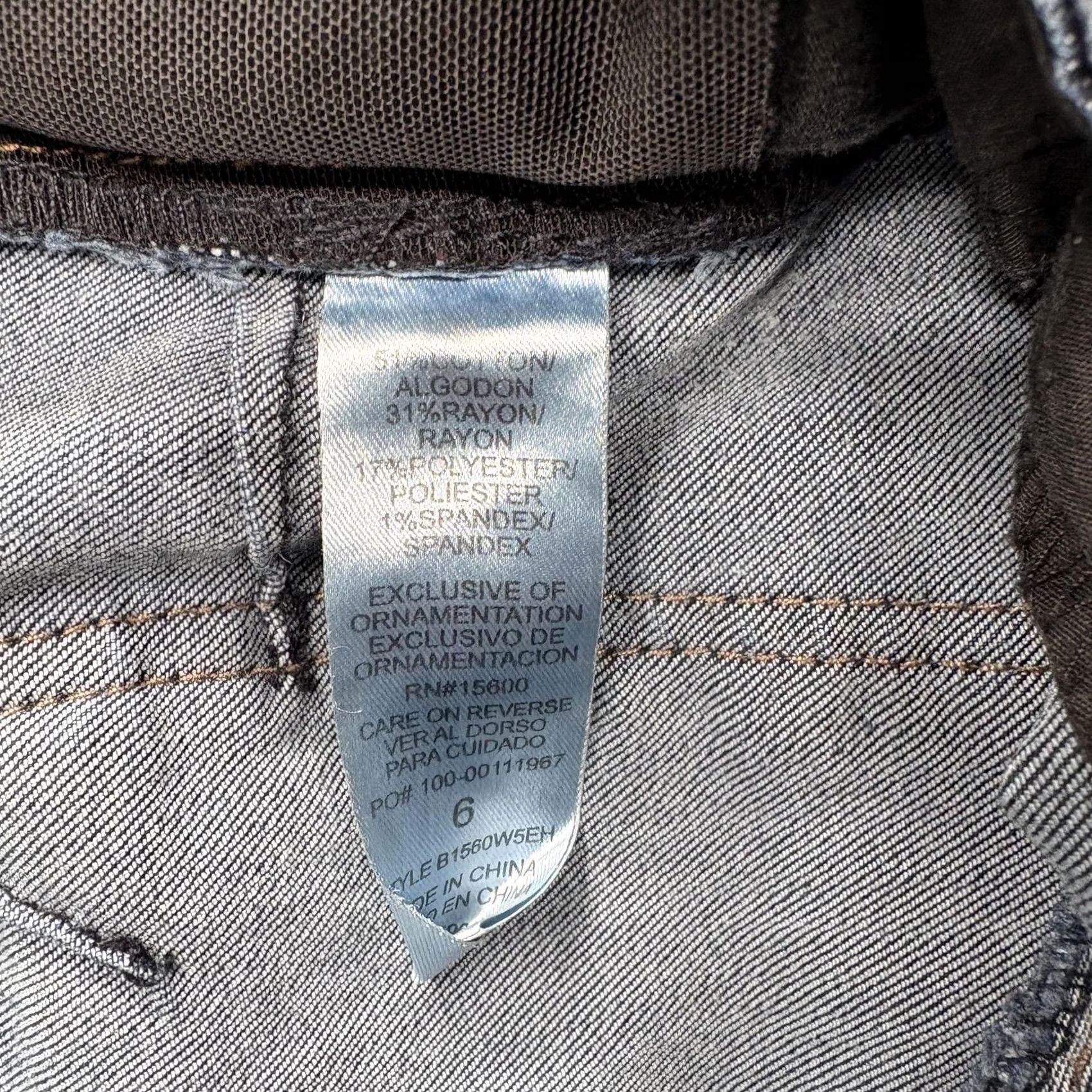 Vintage Democracy Jeans Straight Womens 6 Blue Dark Wash Mid Rise Stretch Size 28" / US 6 / IT 42 - 4 Thumbnail